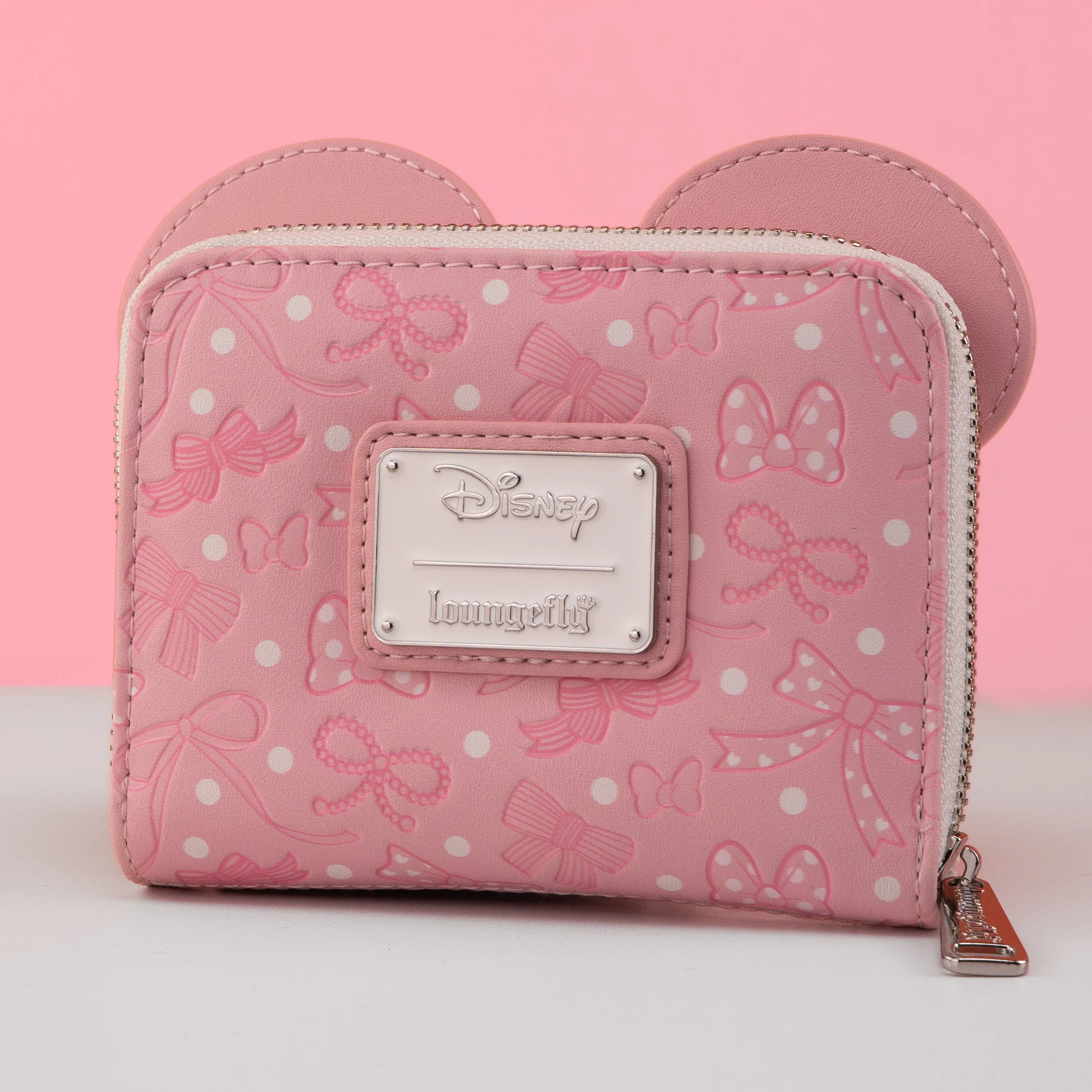 Loungefly x Disney Minnie Mouse Pink Debossed Bows Wallet - Image 2