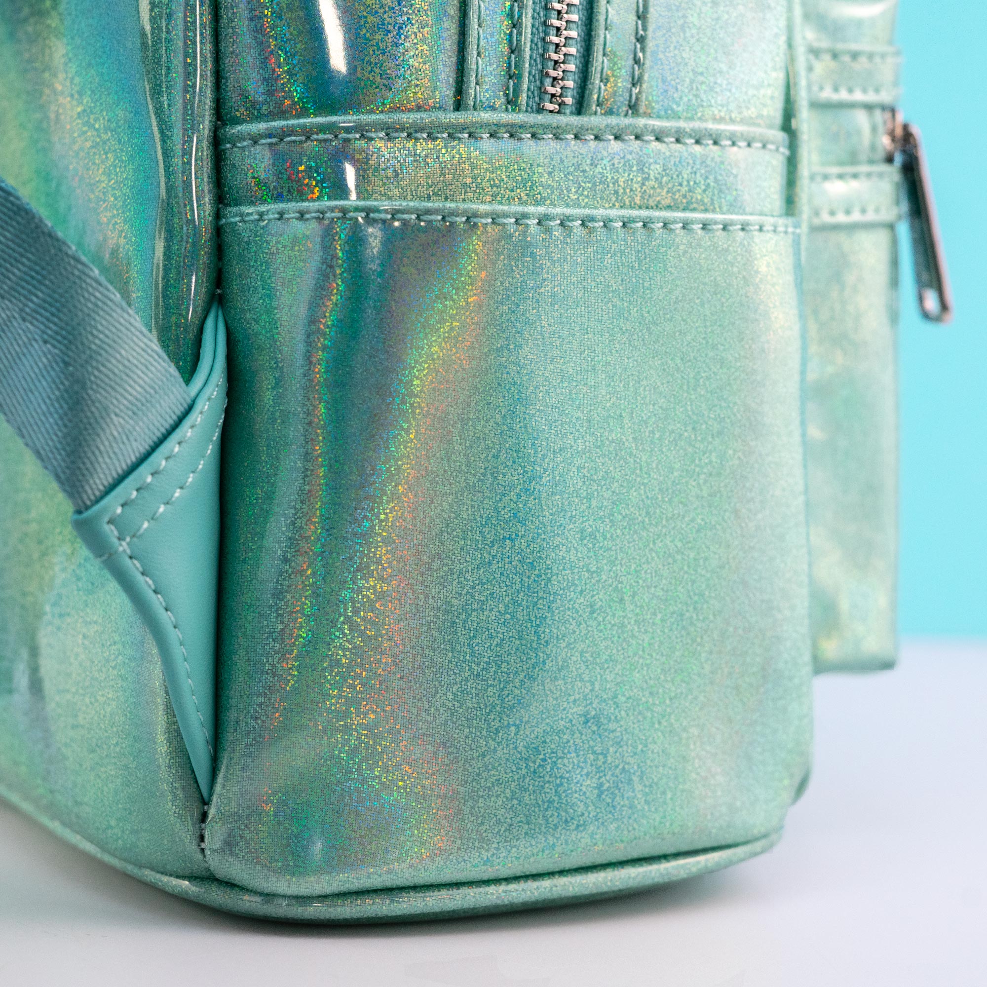 Loungefly x Disney Minnie Mouse Holographic Jade Sequin Mini Backpack - Image 4