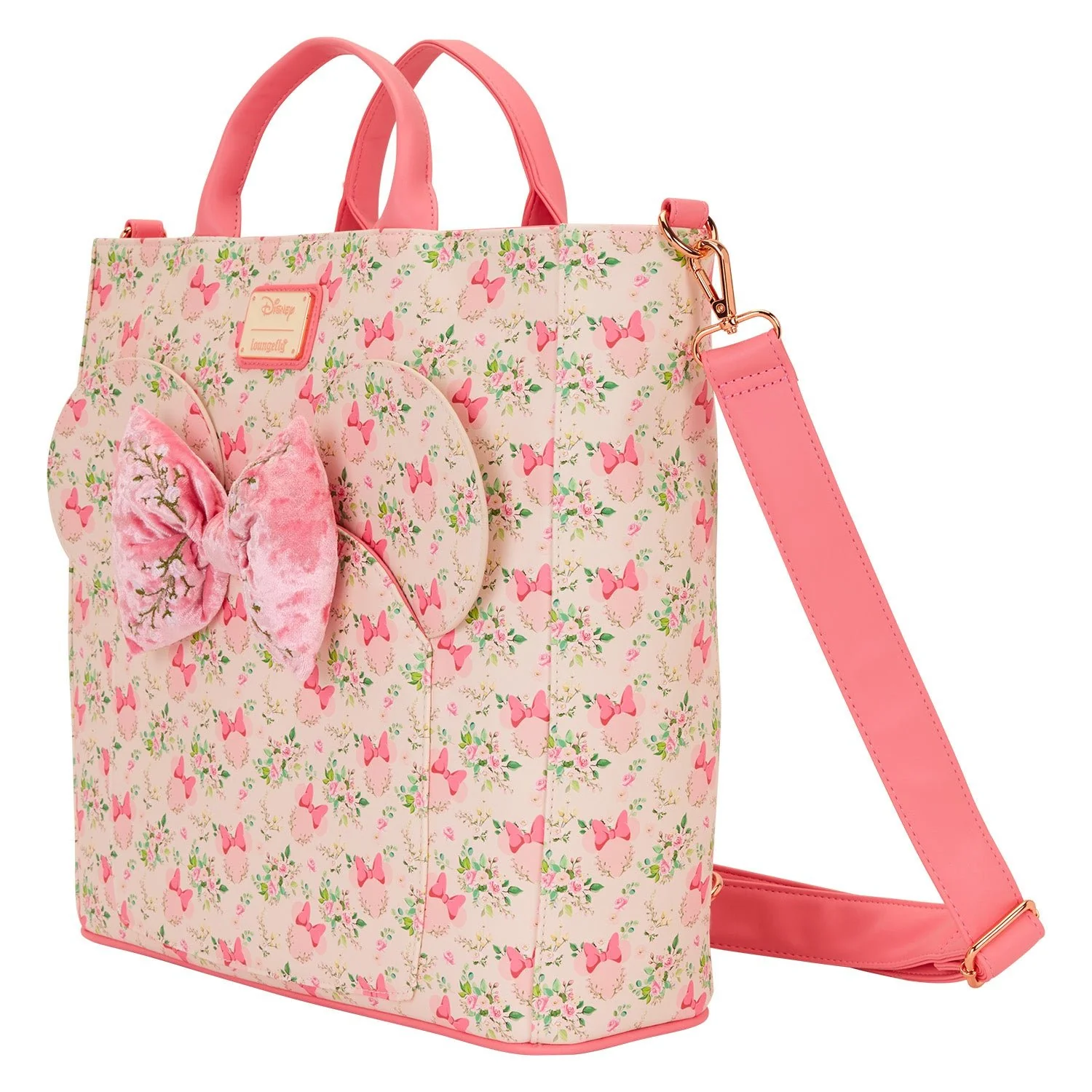 Loungefly x Disney Minnie Mouse Floral Convertible Backpack & Tote Bag - Image 2