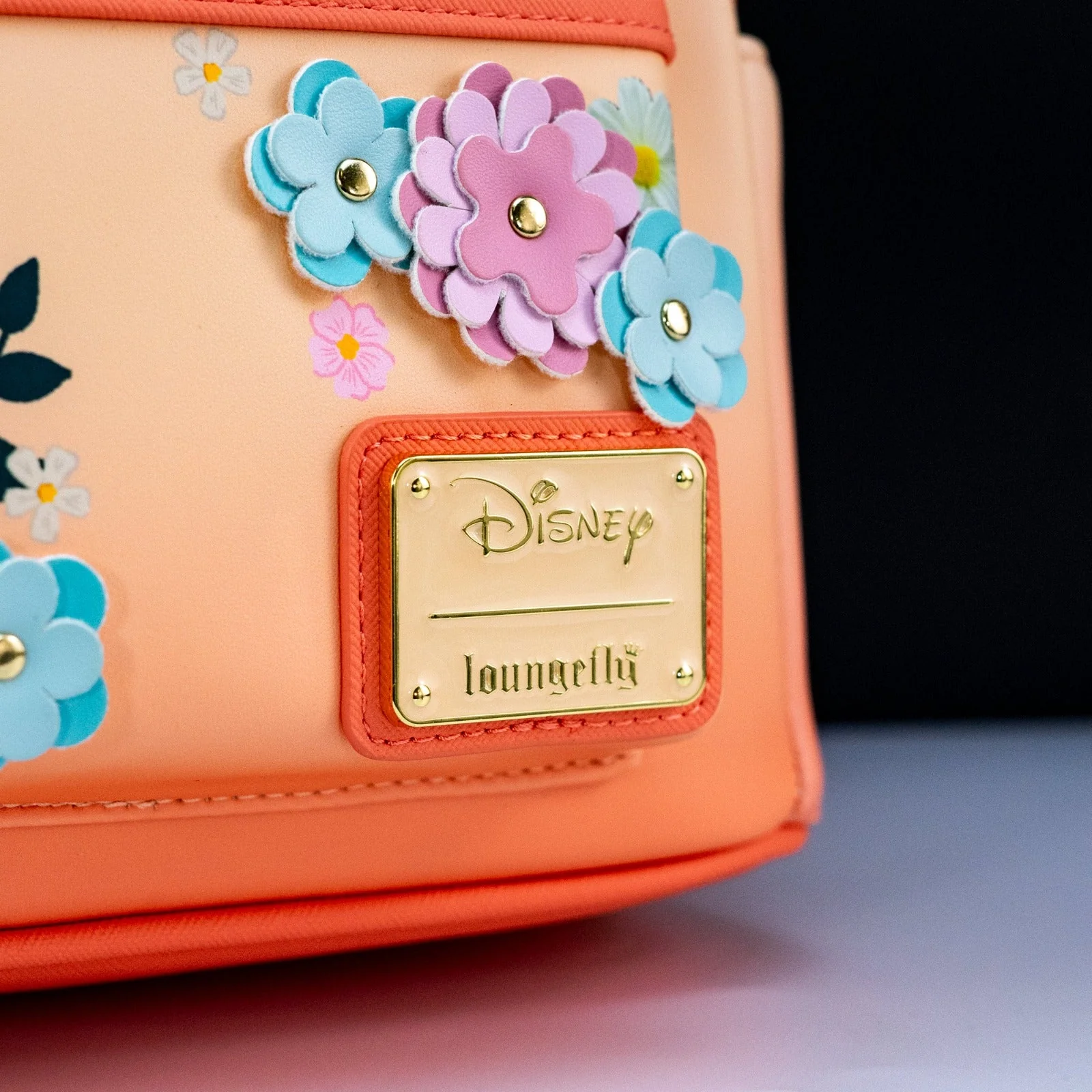 Loungefly x Disney Minnie Mouse Peach Floral Mini Backpack - Image 4