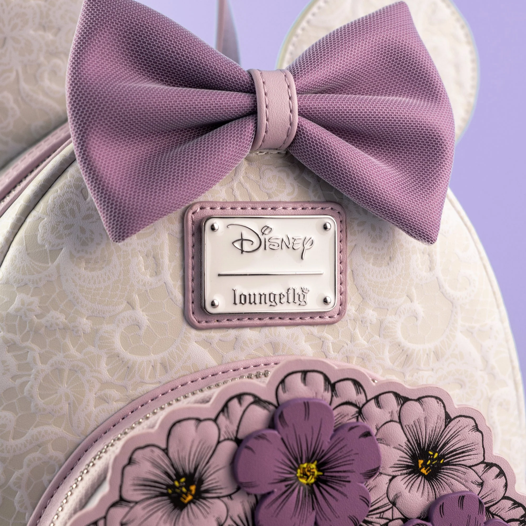 Loungefly x Disney Minnie Mouse Floral Wedding Bouquet Mini Backpack - Image 2