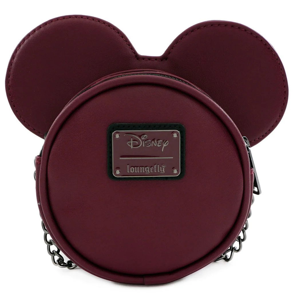 Loungefly X Disney Minnie Mouse Maroon Quilted Silhouette Crossbody Bag - Image 3