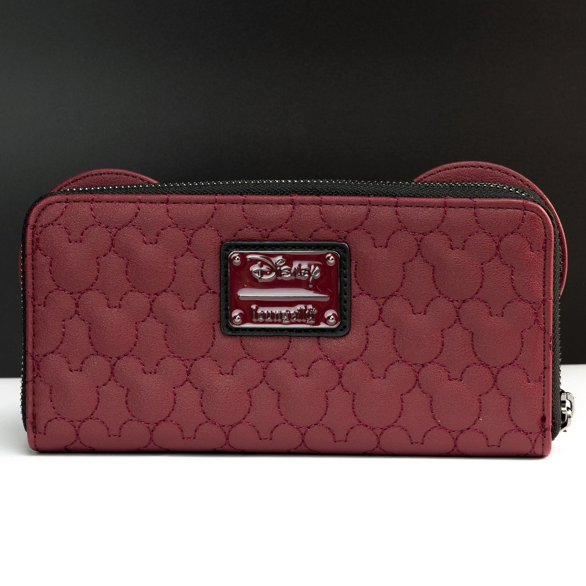 Loungefly X Disney Minnie Mouse Maroon Quilted Zip Around Purse - Image 2