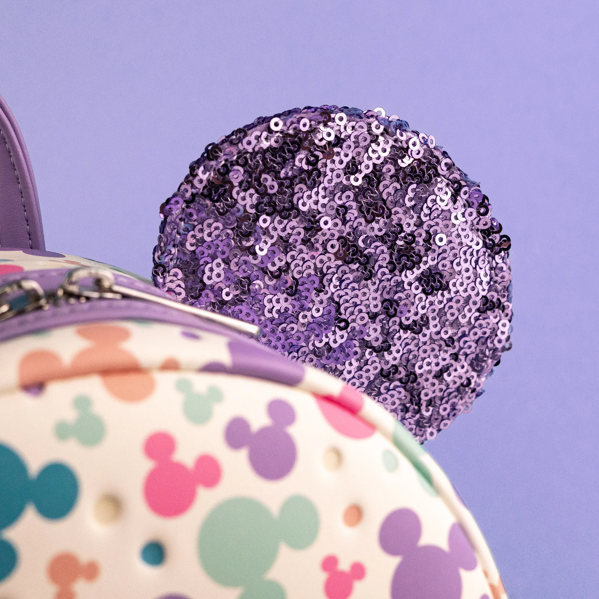 Loungefly x Disney Mickey Mouse Pastel AOP Sequin Mini Backpack - Image 4