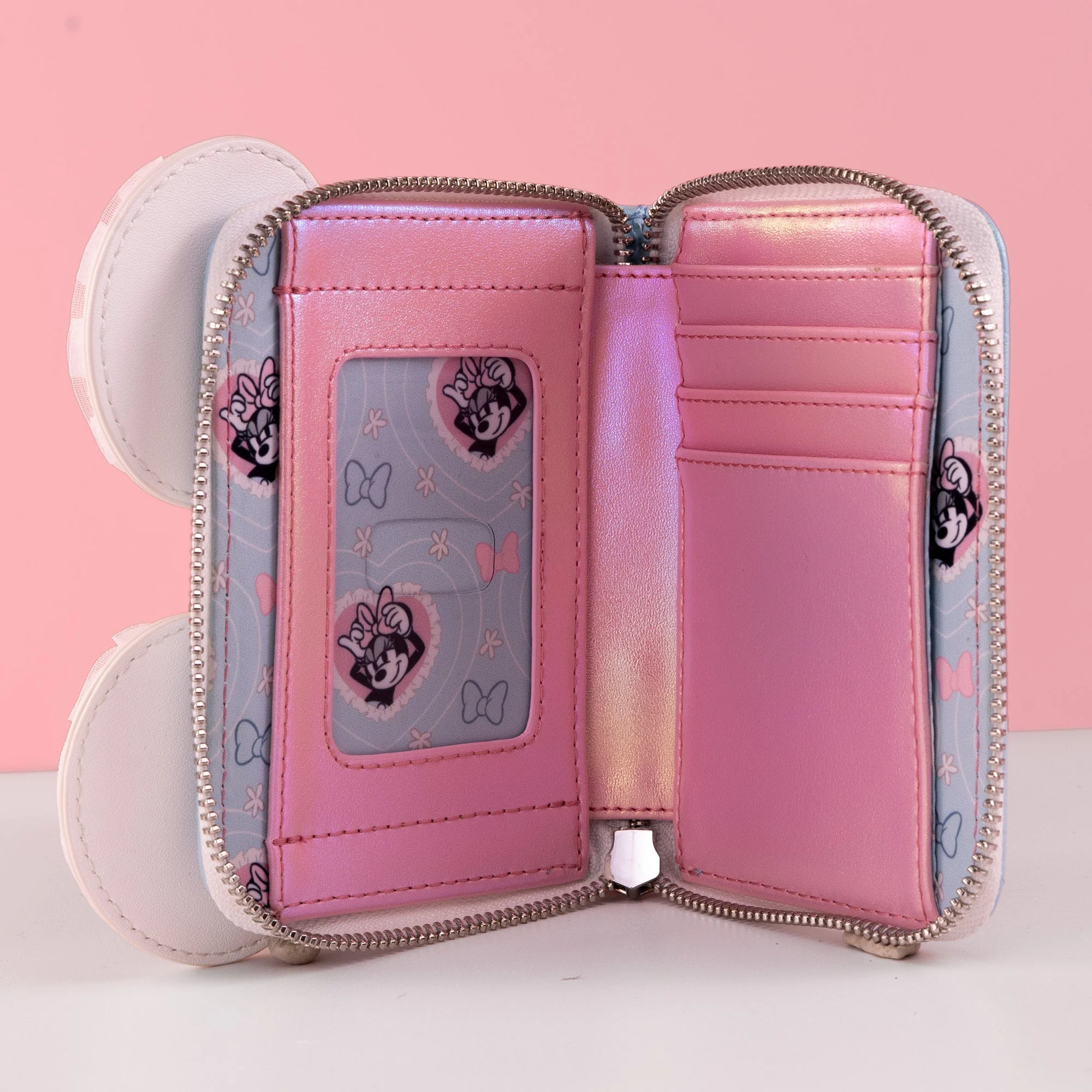 Loungefly x Disney Minnie Mouse Pearlescent Blue Bows Wallet - Image 3
