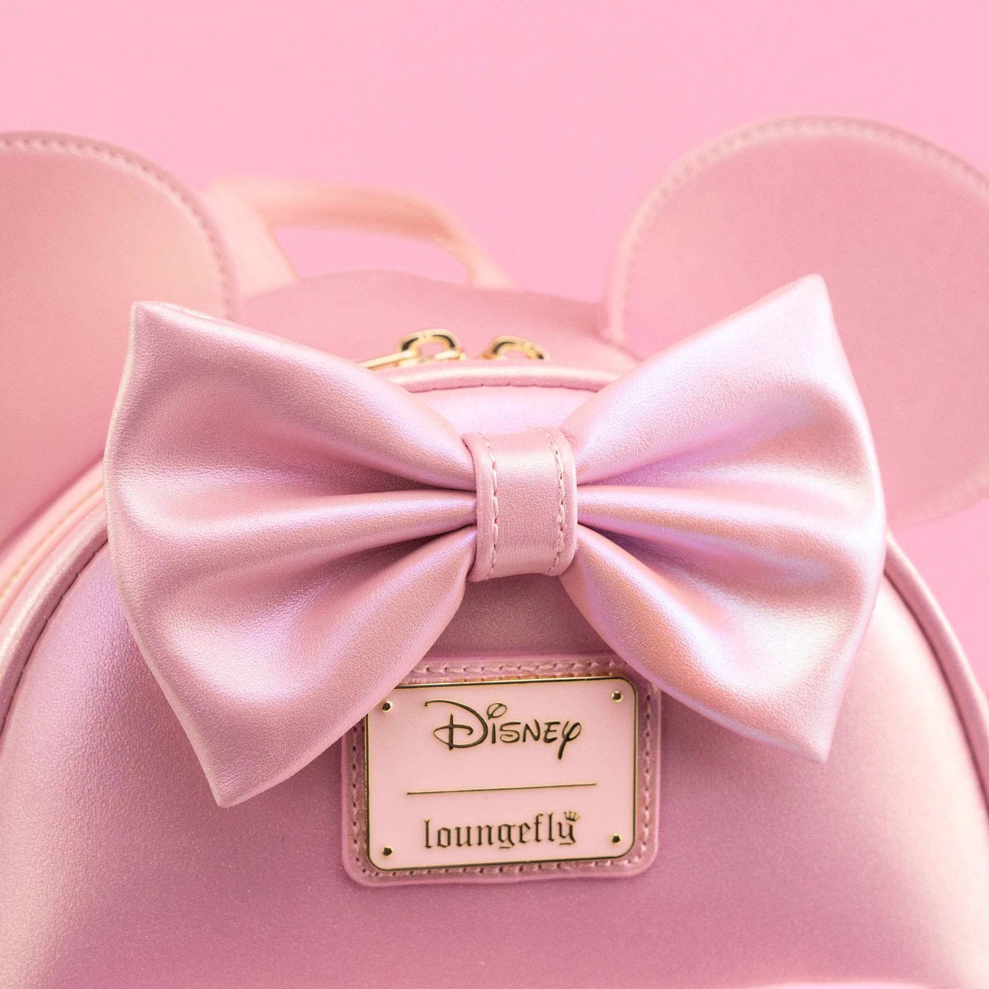Loungefly x Disney Minnie Mouse Rose Iridescent Quilted Mini Backpack - Image 2