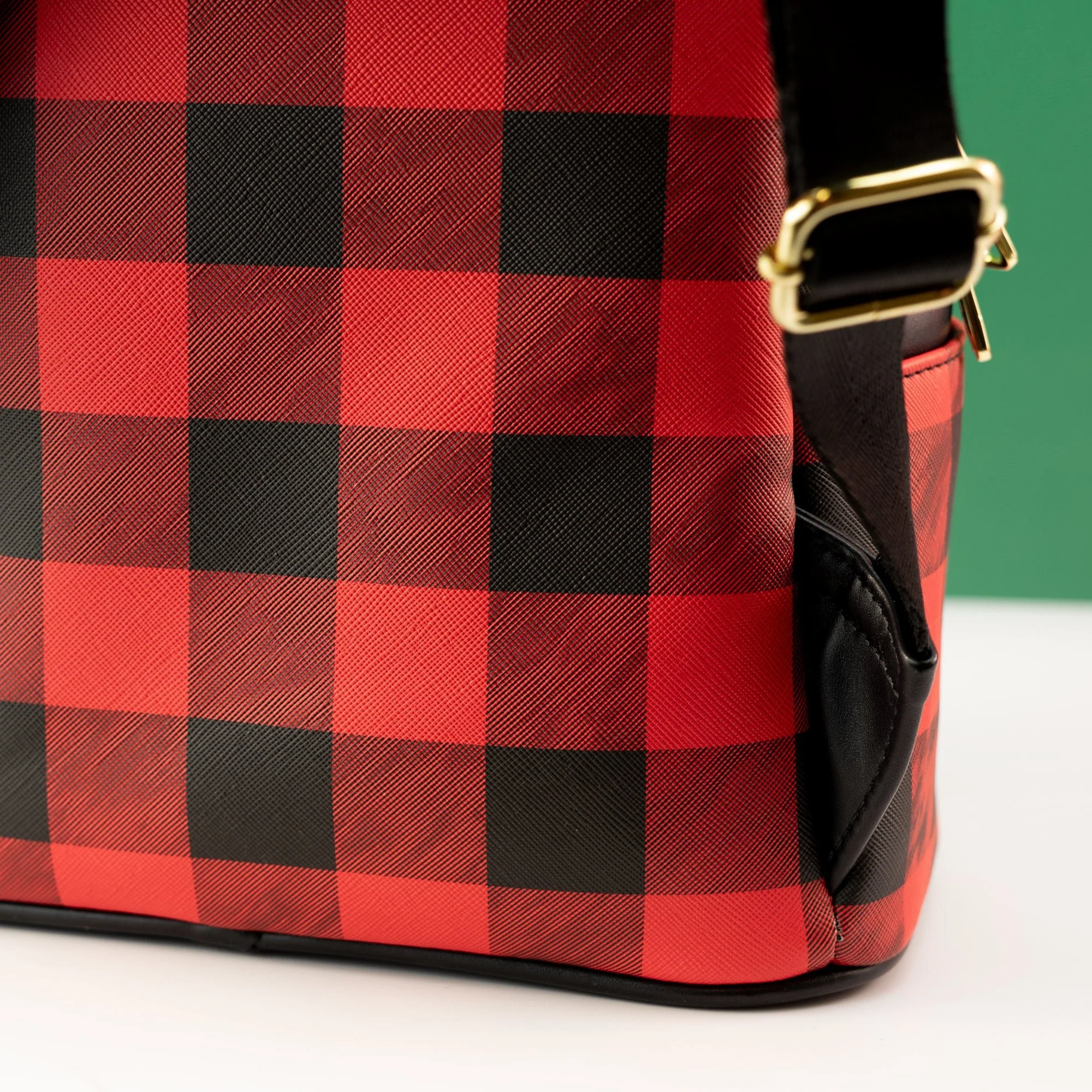 Loungefly x Disney Mickey Mouse Christmas Mistletoe Plaid Mini Backpack - Image 5