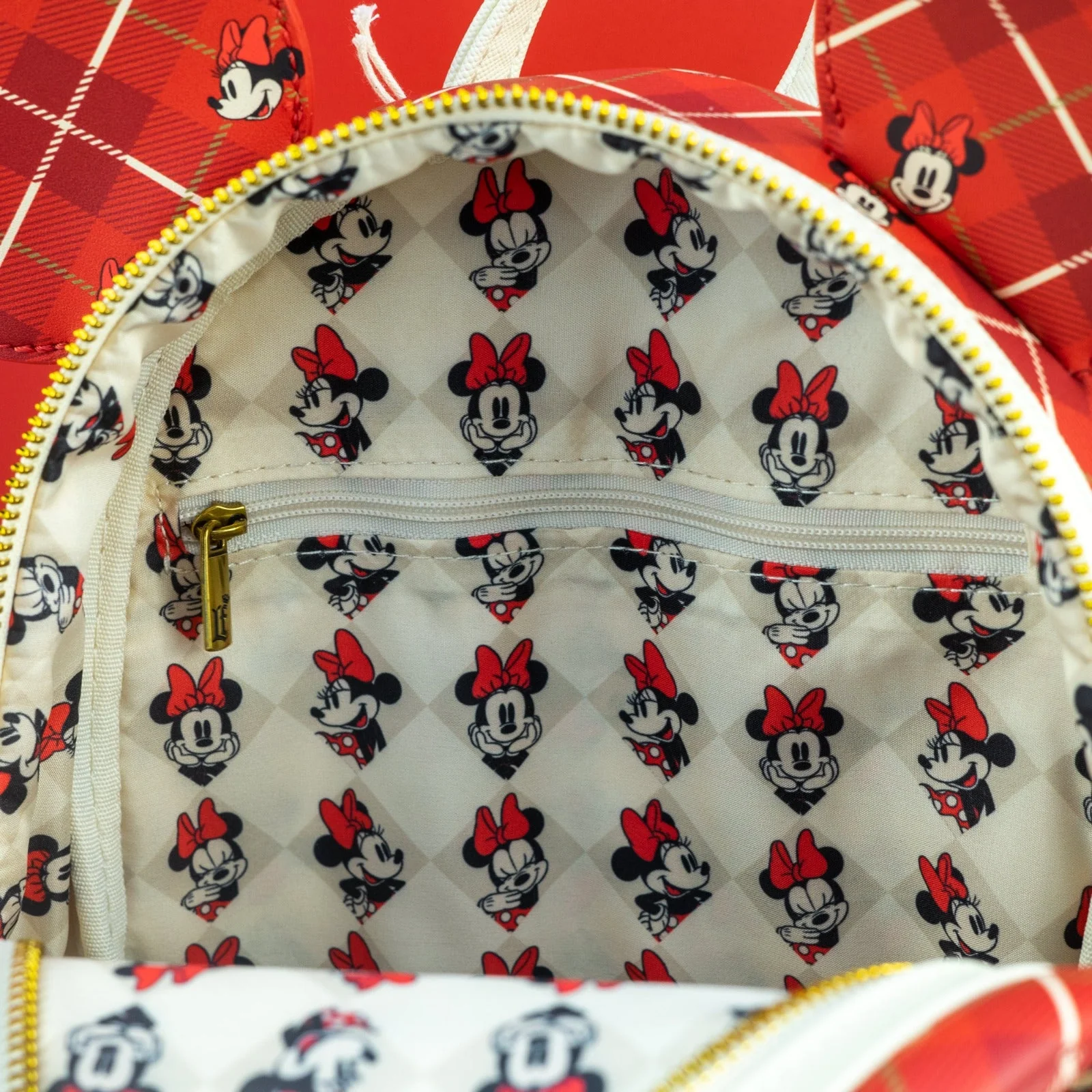 Loungefly x Disney Minnie Mouse Plaid Sequin Mini Backpack - Image 7