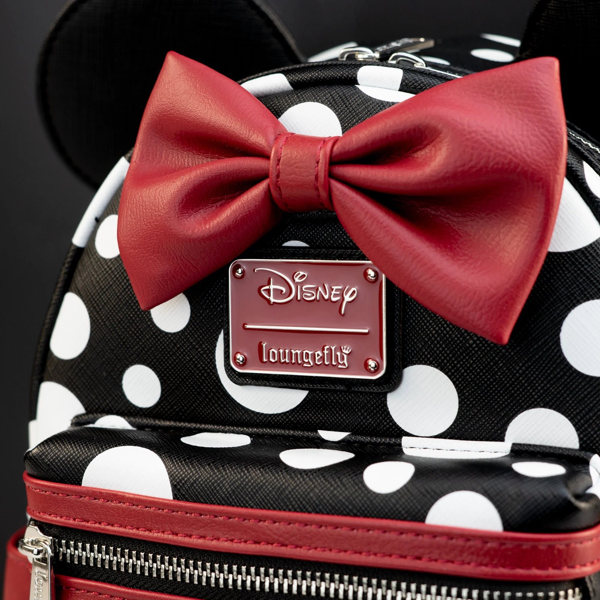 Loungefly x Disney Minnie Mouse Black Polka Dot Mini Backpack - Image 2