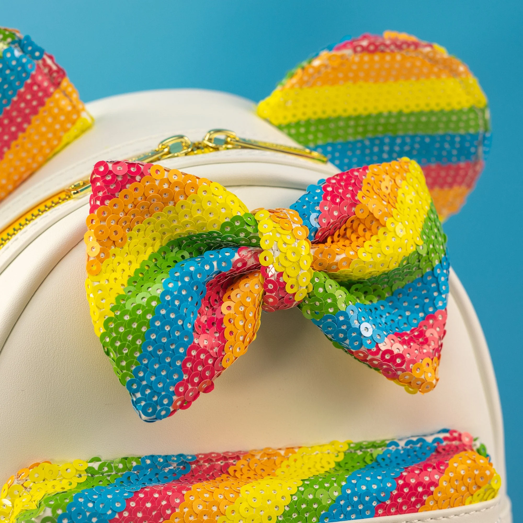 Loungefly x Disney Minnie Mouse Sequin Rainbow Mini Backpack - Image 3