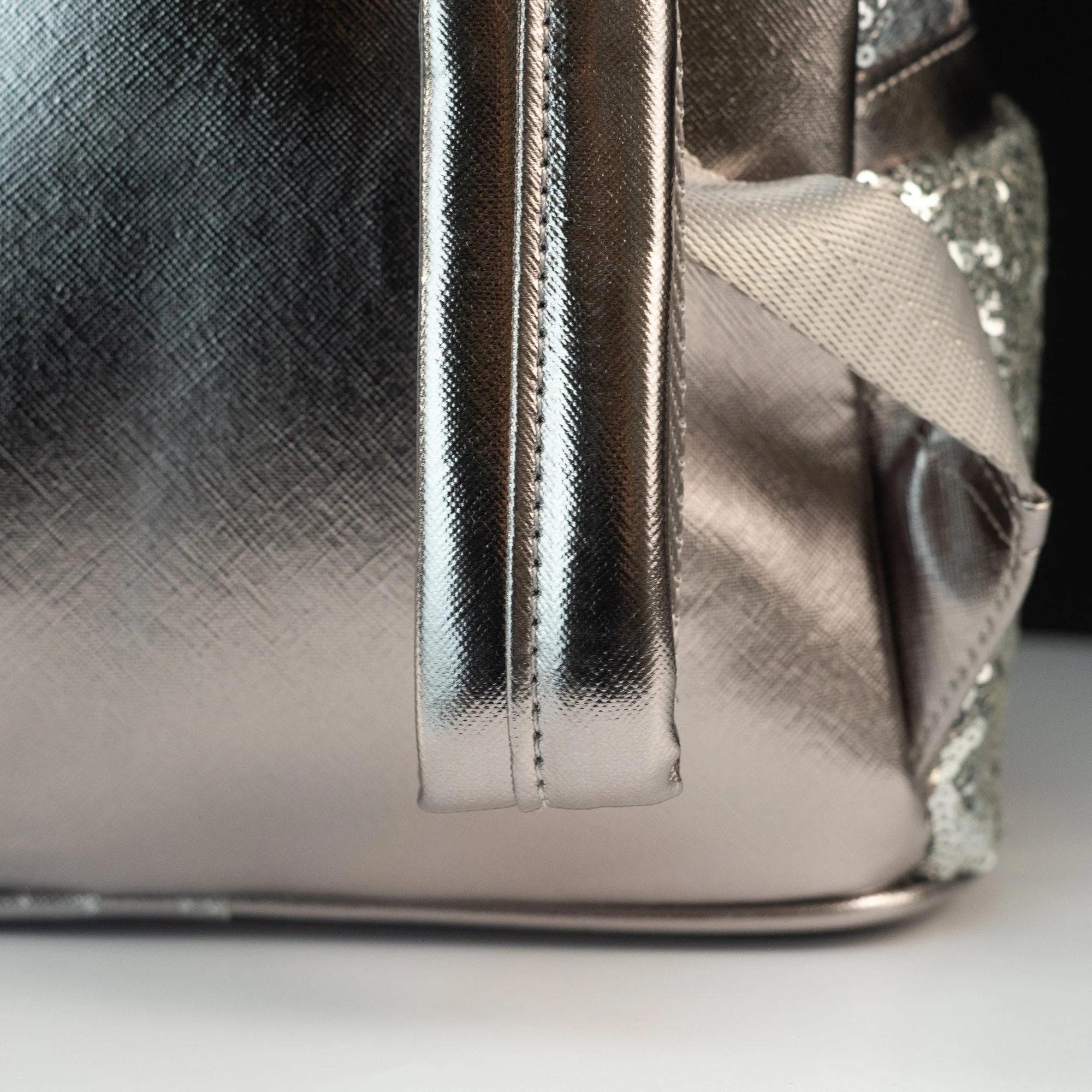 Loungefly x Disney Minnie Mouse Sequin Silver Backpack - Image 3