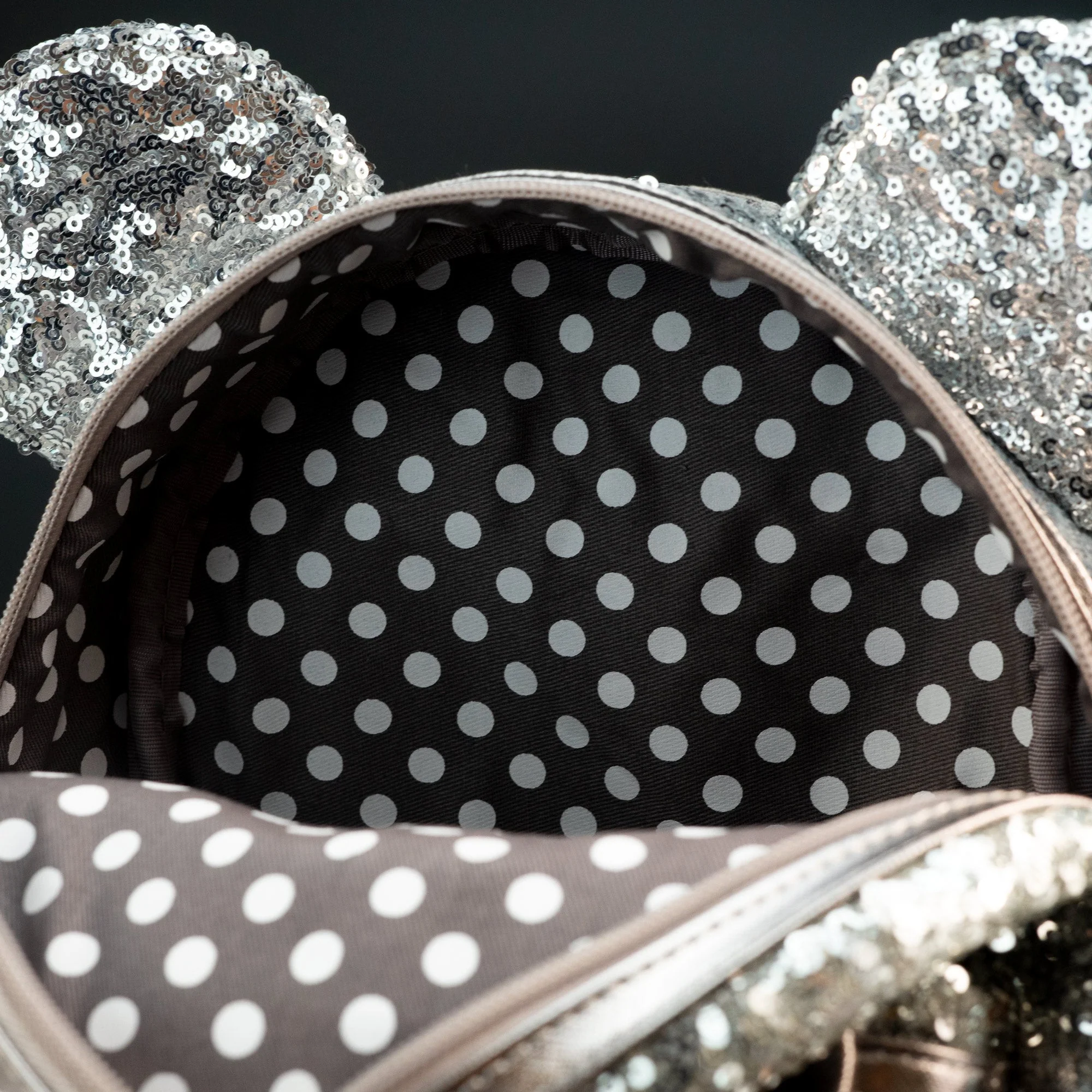 Loungefly x Disney Minnie Mouse Sequin Silver Backpack - Image 4
