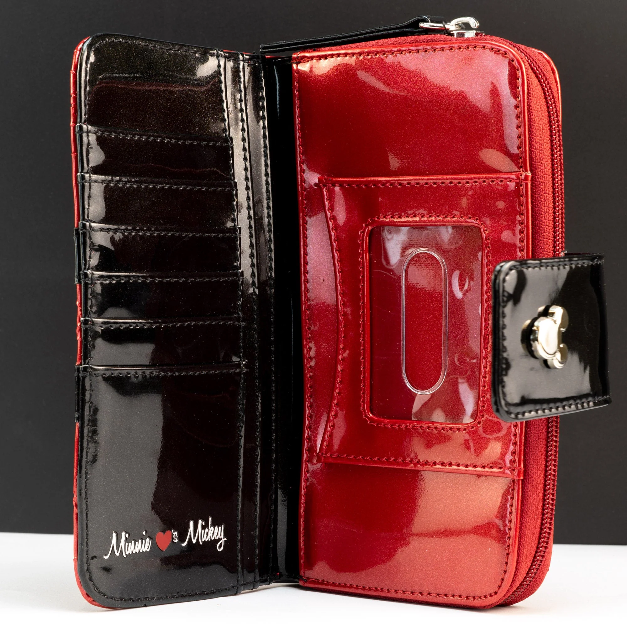 Loungefly x Disney Mickey and Minnie Mouse Red Silhouettes Wallet - Image 6