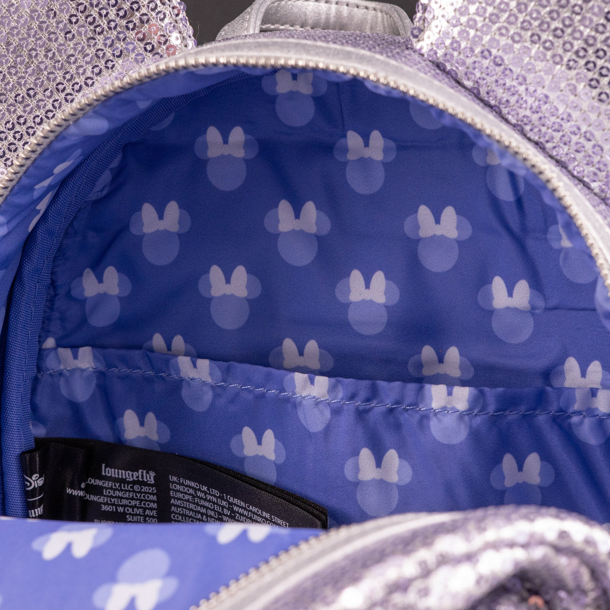 Loungefly x Disney Minnie Mouse Silver Sequin Mini Backpack - Image 6