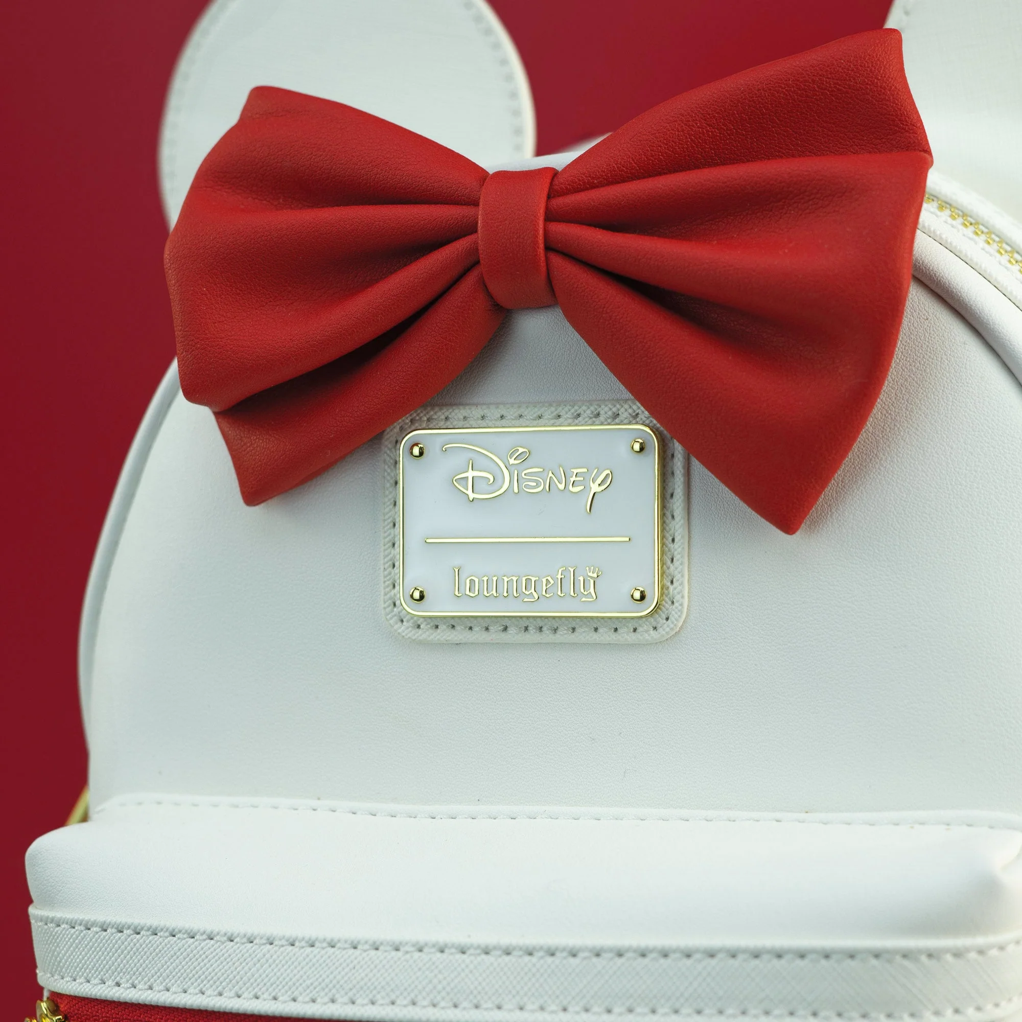 Loungefly x Disney Minnie Mouse White Quilted Mini Backpack - Image 2