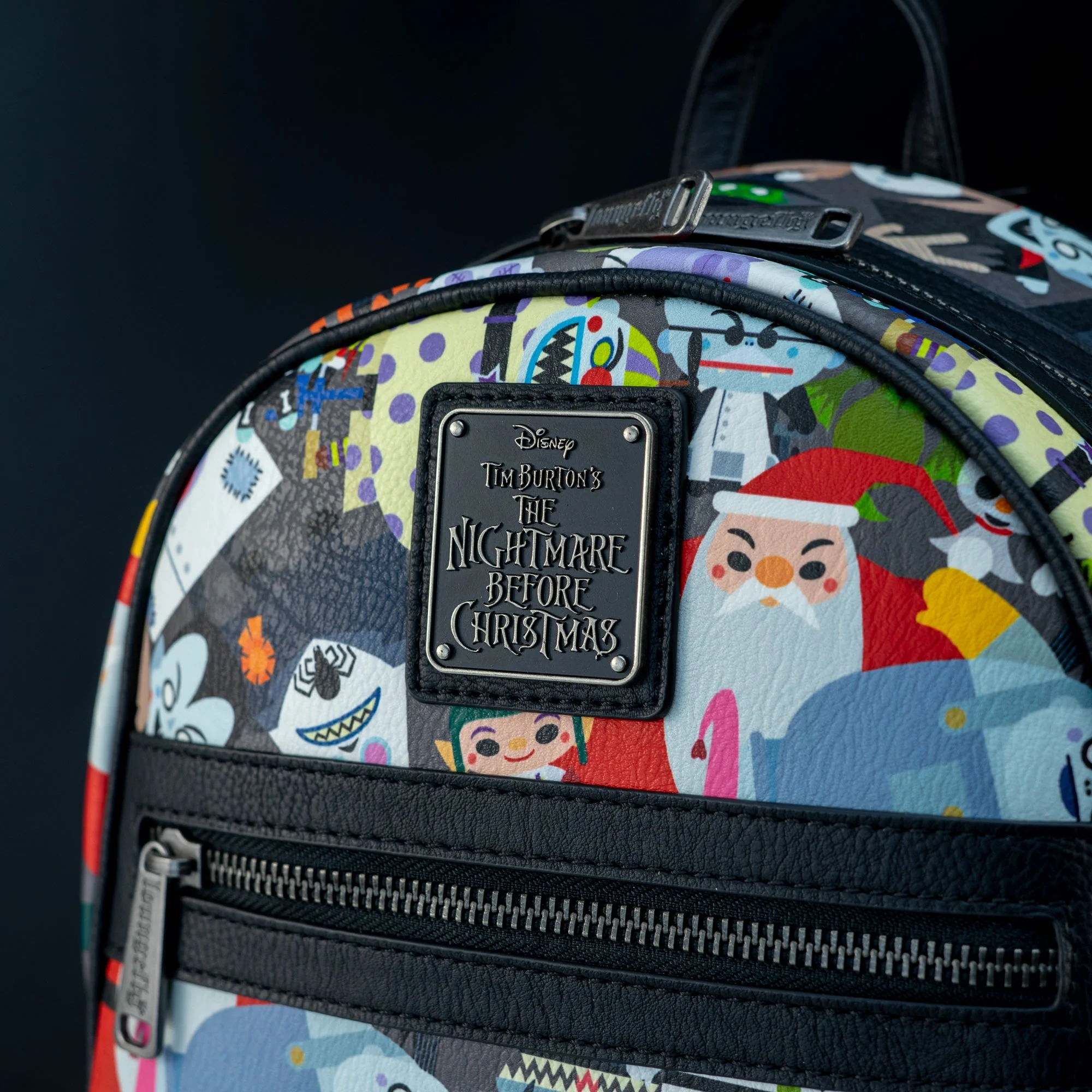 Loungefly x Disney Nightmare Before Christmas Chibi All Over Print Mini Backpack - Image 2