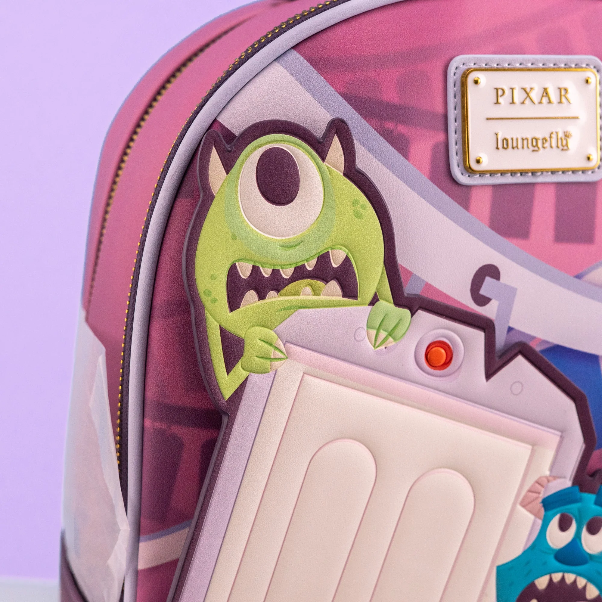 Loungefly x Disney Pixar Monsters Inc Mike and Sulley Door Scene Mini Backpack - Image 3