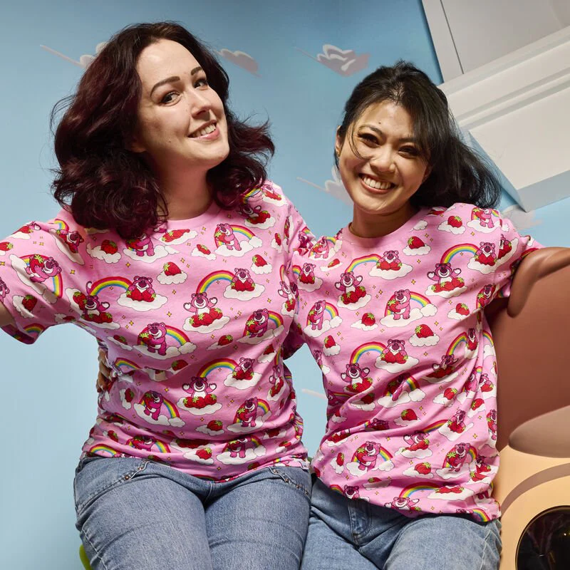 Loungefly x Disney Pixar Toy Story Lotso Rainbow AOP Unisex T-Shirt - Image 2