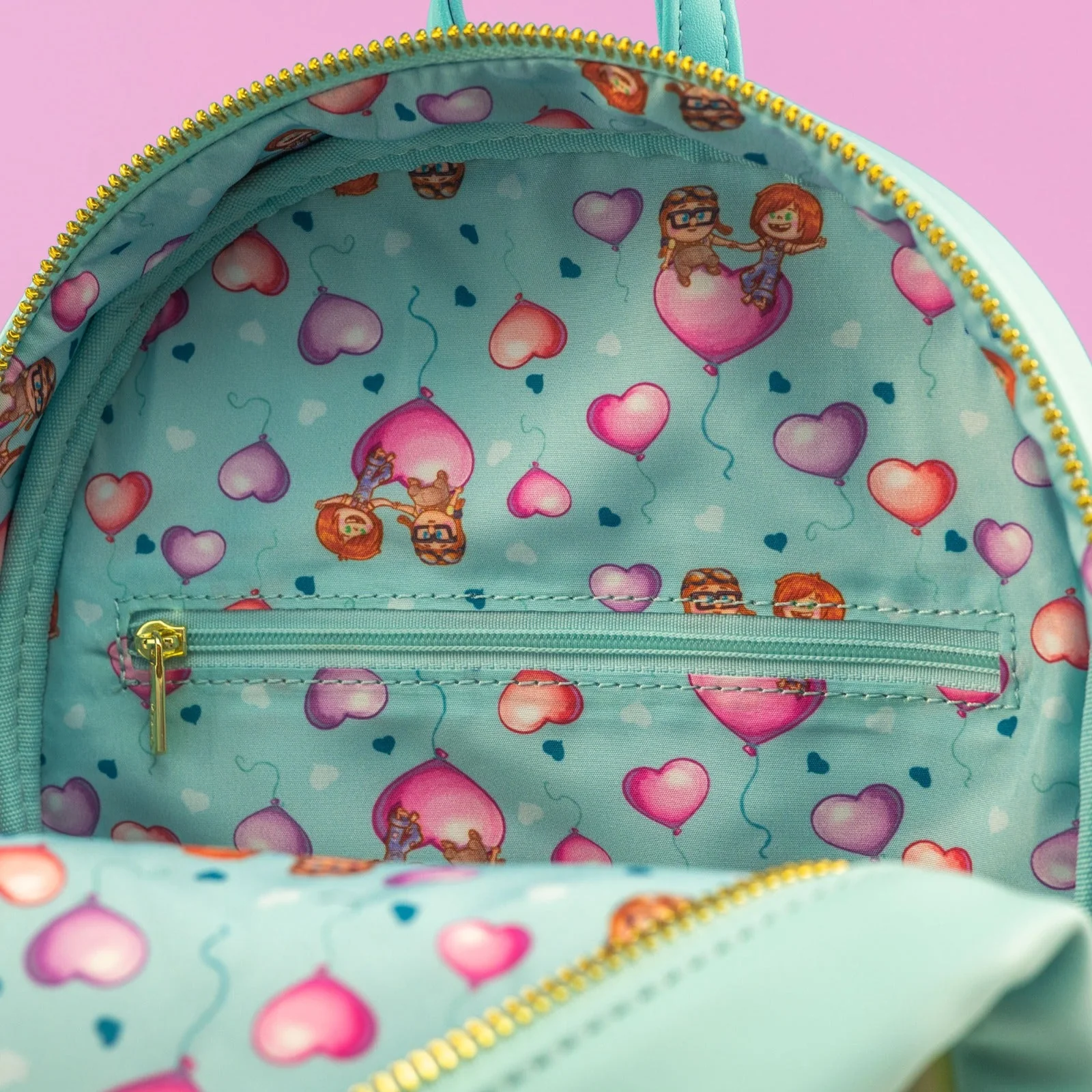 Loungefly x Disney Pixar Up Carl and Ellie Love Heart Balloons Mini Backpack - Image 6