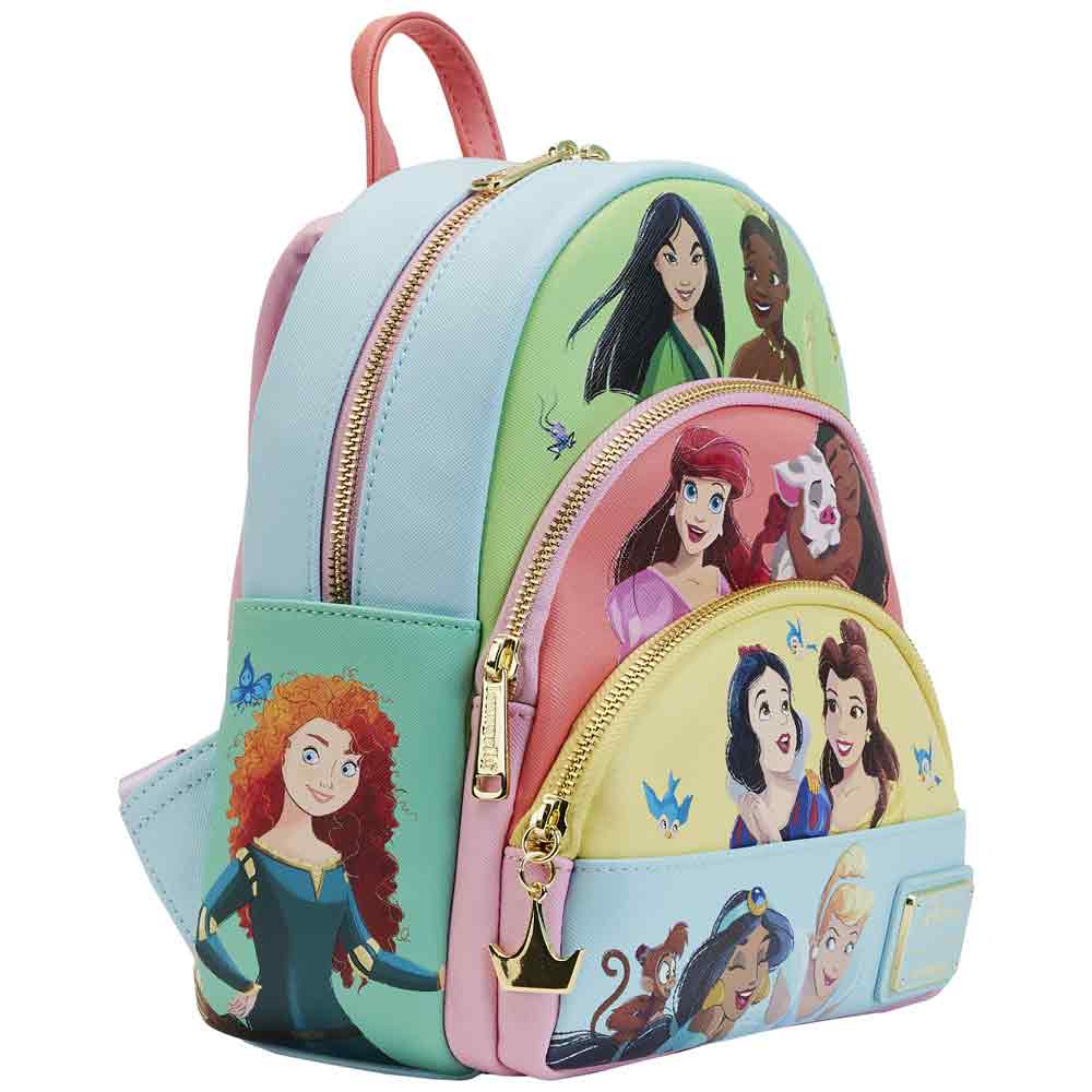 Loungefly x Disney Princess Collage Triple Pocket Mini Backpack - Image 2