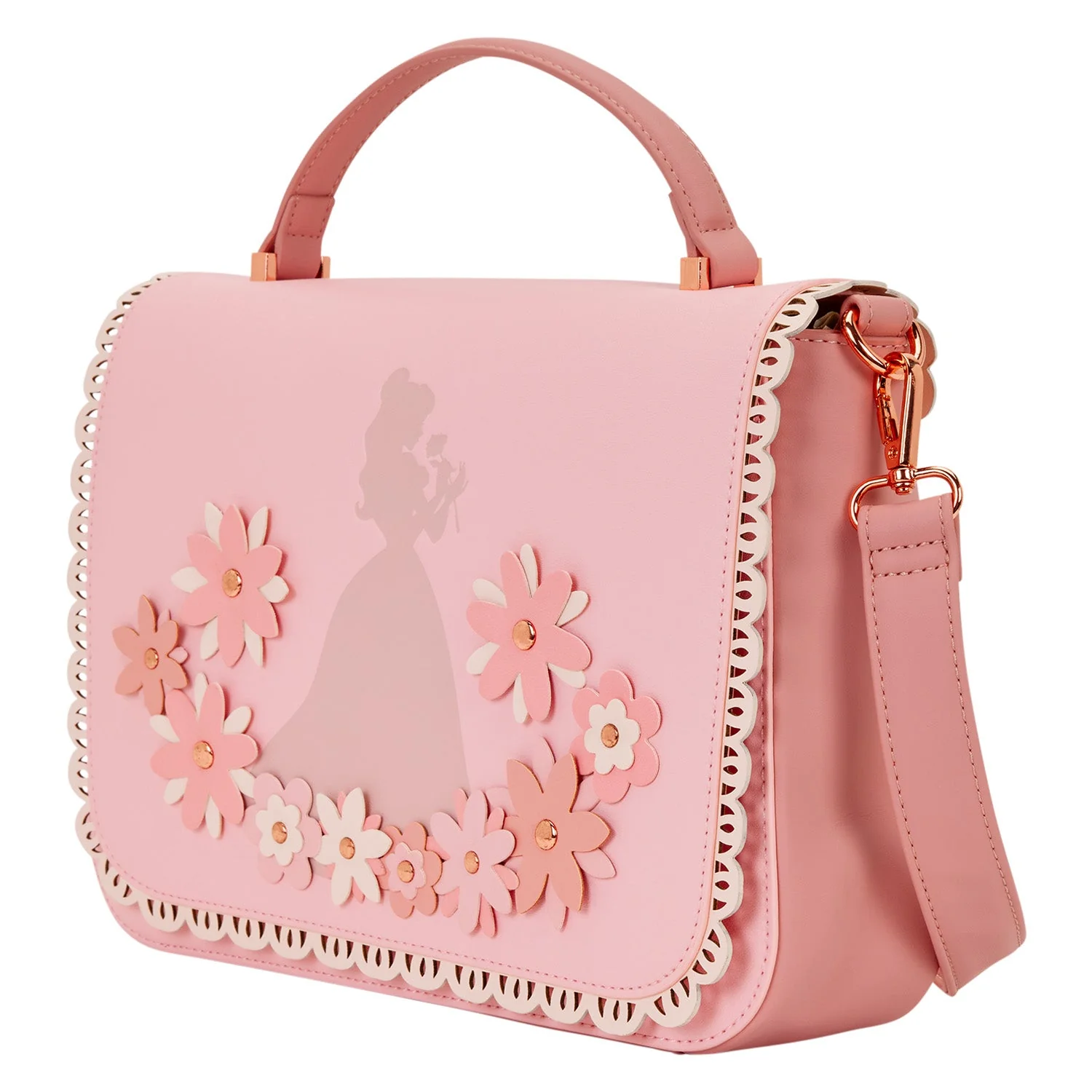 Loungefly x Disney Princess Pink Floral Silhouette Crossbody Bag - Image 2