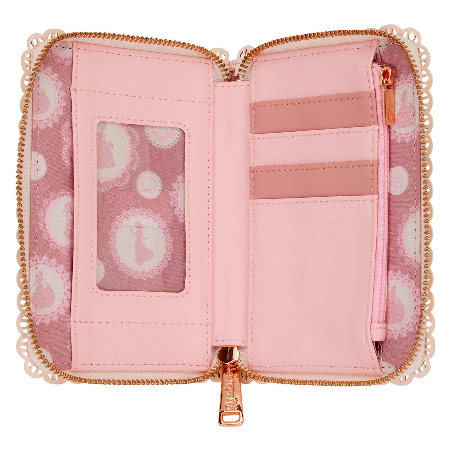 Loungefly x Disney Princess Pink Floral Silhouettes Zip Around Wallet - Image 4