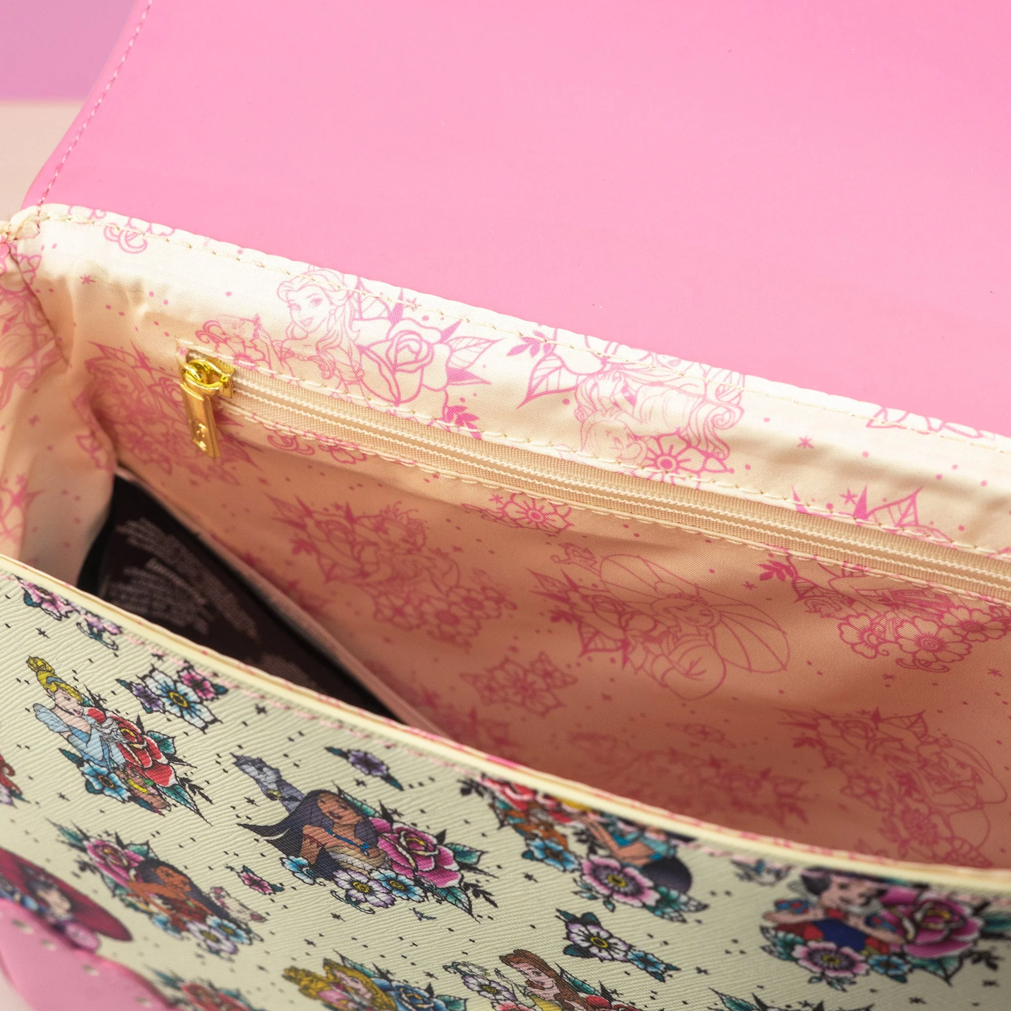 Loungefly x Disney Princess Tattoo All Over Print Crossbody Bag - Image 5