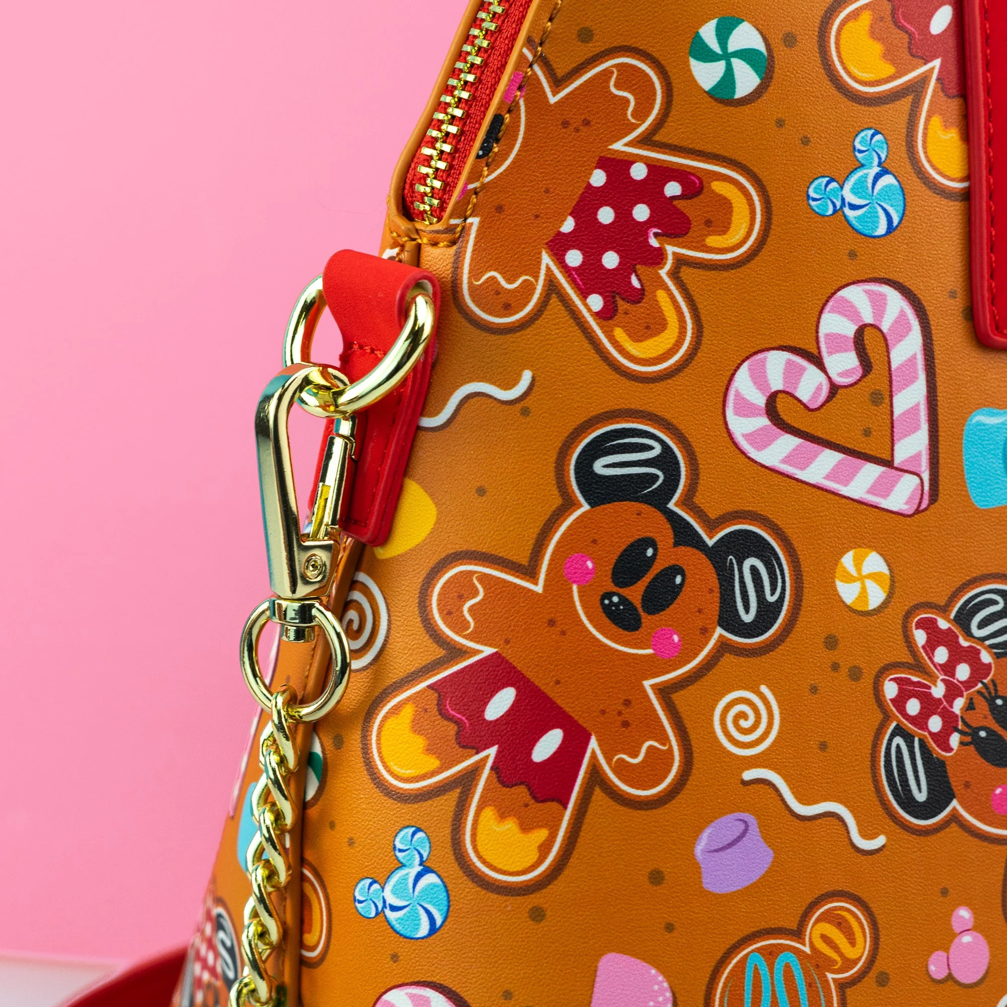 Loungefly x Disney Christmas Gingerbread All Over Print Crossbody Bag - Image 3