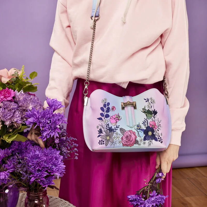 Loungefly x Disney Sleeping Beauty 65th Anniversary Floral Crown Crossbody Bag - Image 2