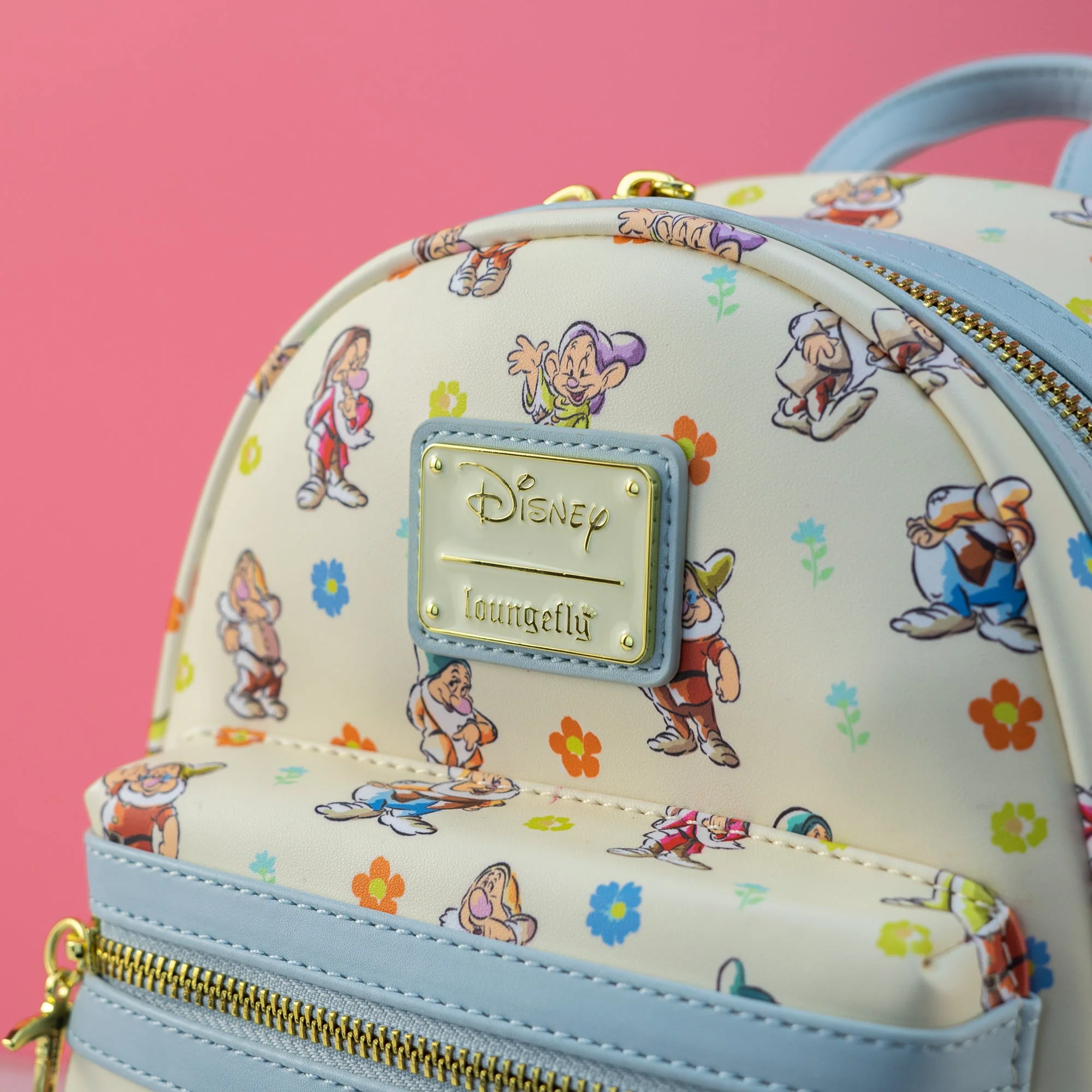 Loungefly x Disney Snow White and the Seven Dwarfs Blue AOP Mini Backpack - Image 2