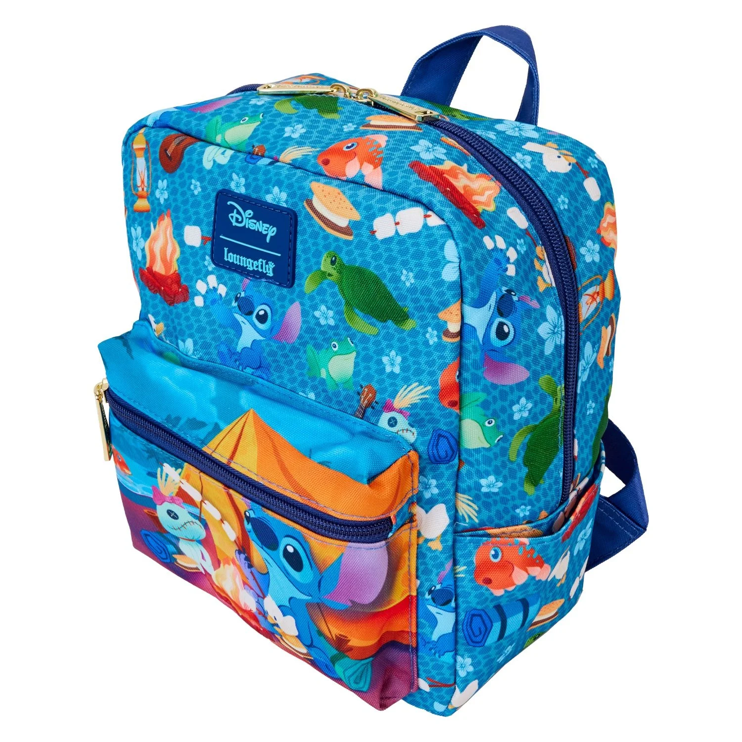 Loungefly x Disney Stitch Camping Cuties AOP Nylon Mini Backpack - Image 3