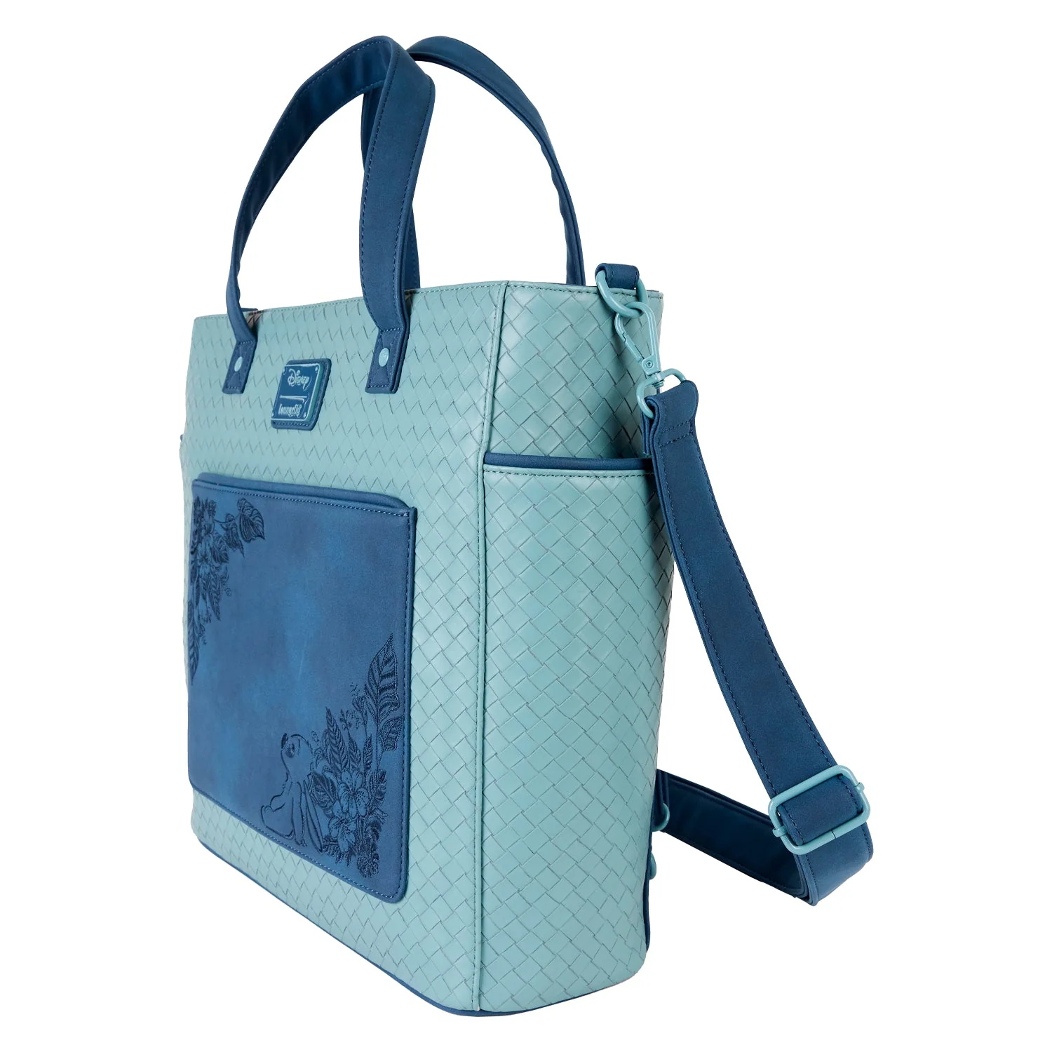 Loungefly x Disney Stitch Embroidered Floral Convertible Tote Bag - Image 3