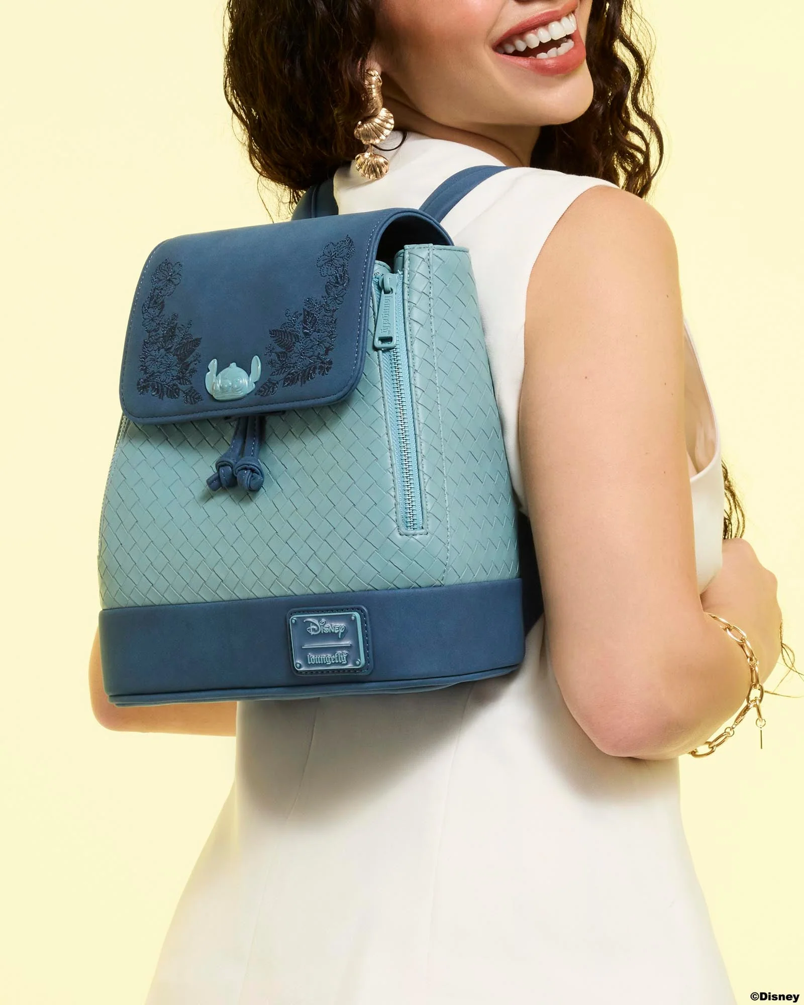 Loungefly x Disney Stitch Embroidered Floral Mini Backpack - Image 2
