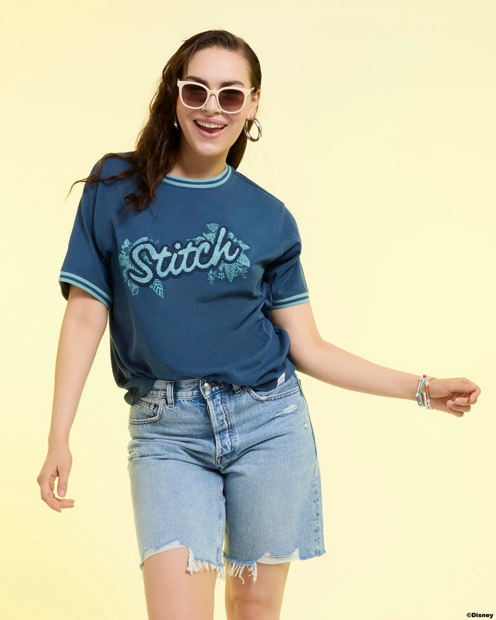 Loungefly x Disney Stitch Embroidered Sporty Tee - Image 2