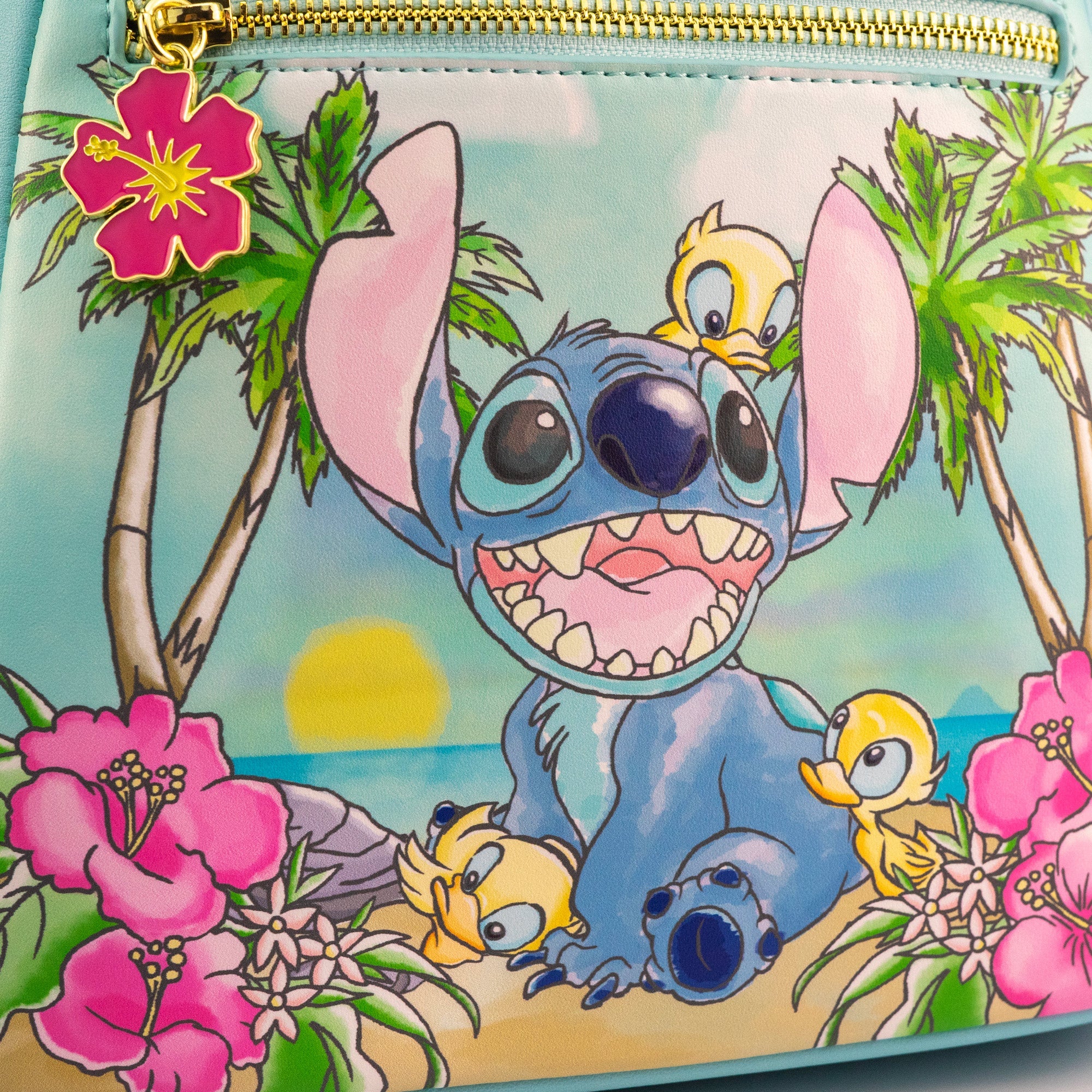 Loungefly x Disney Stitch with Ducklings Tropical Mini Backpack - Image 4