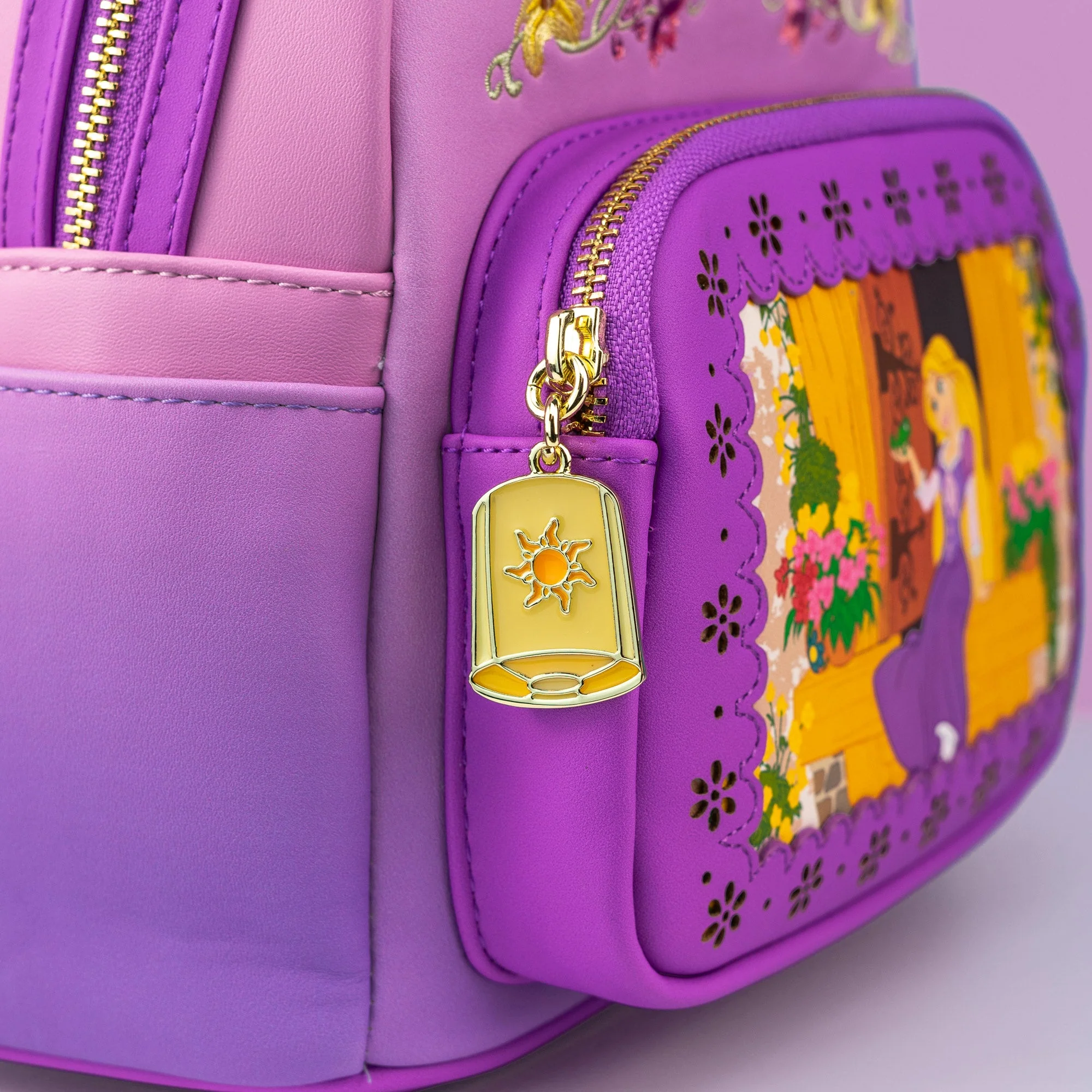 Loungefly x Disney Tangled Rapunzel Die Cut Window Scene Mini Backpack - Image 3