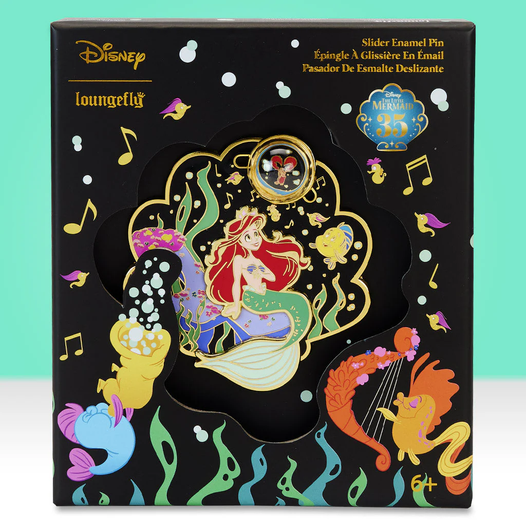 Loungefly x Disney The Little Mermaid Life is The Bubbles Sliding 3 Inch Pin - Image 2