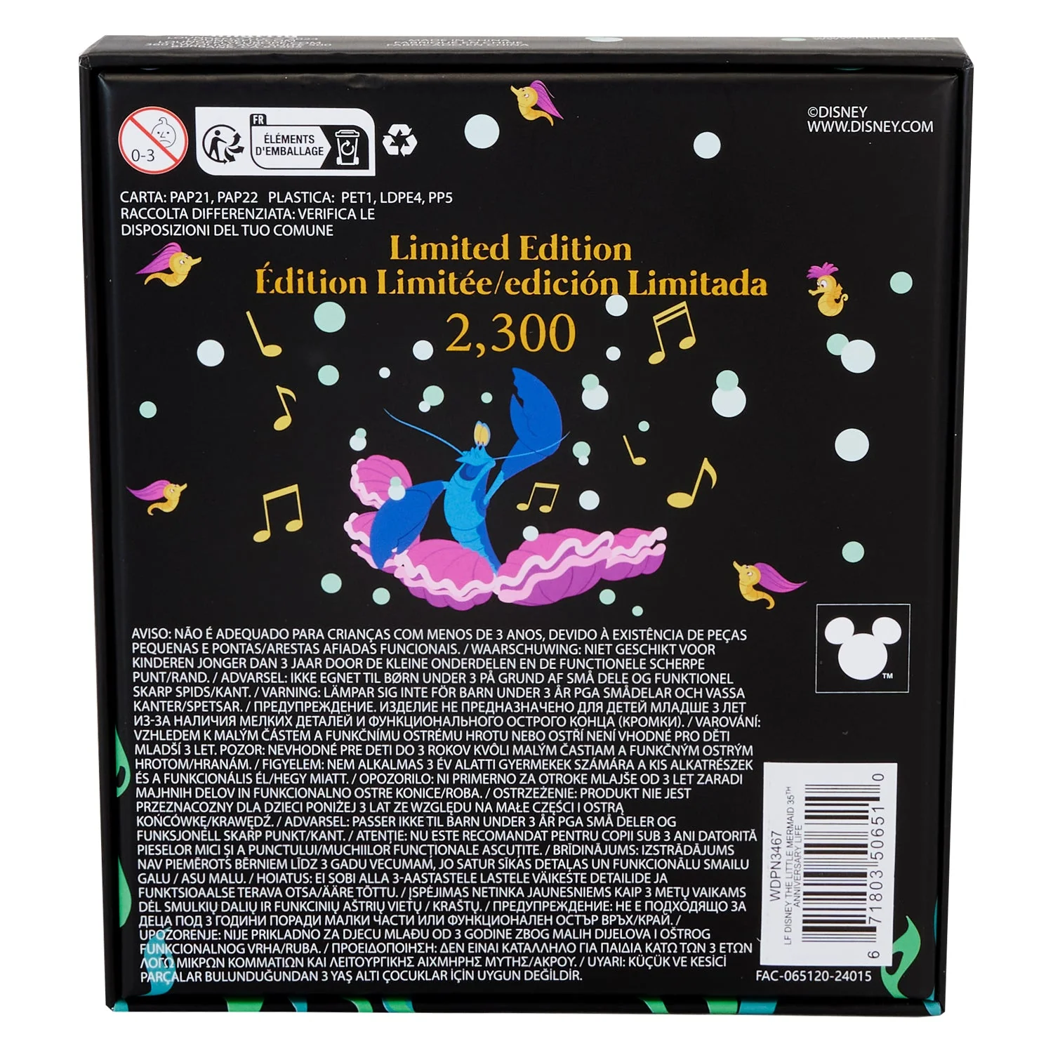 Loungefly x Disney The Little Mermaid Life is The Bubbles Sliding 3 Inch Pin - Image 3