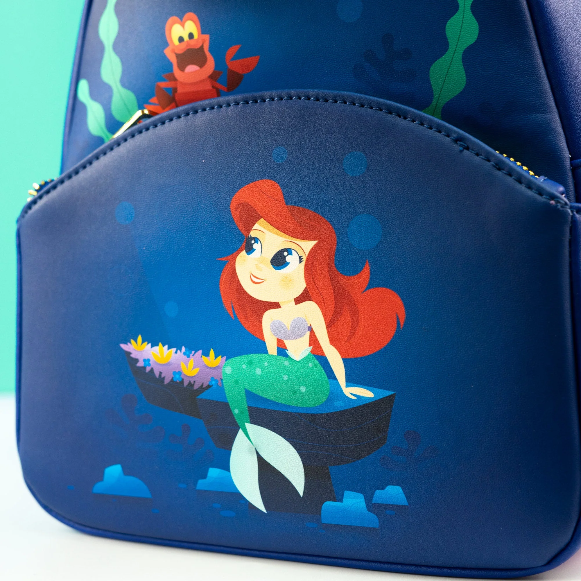 Loungefly x Disney The Little Mermaid Princess Ariel and Sebastian Mini Backpack - Image 3