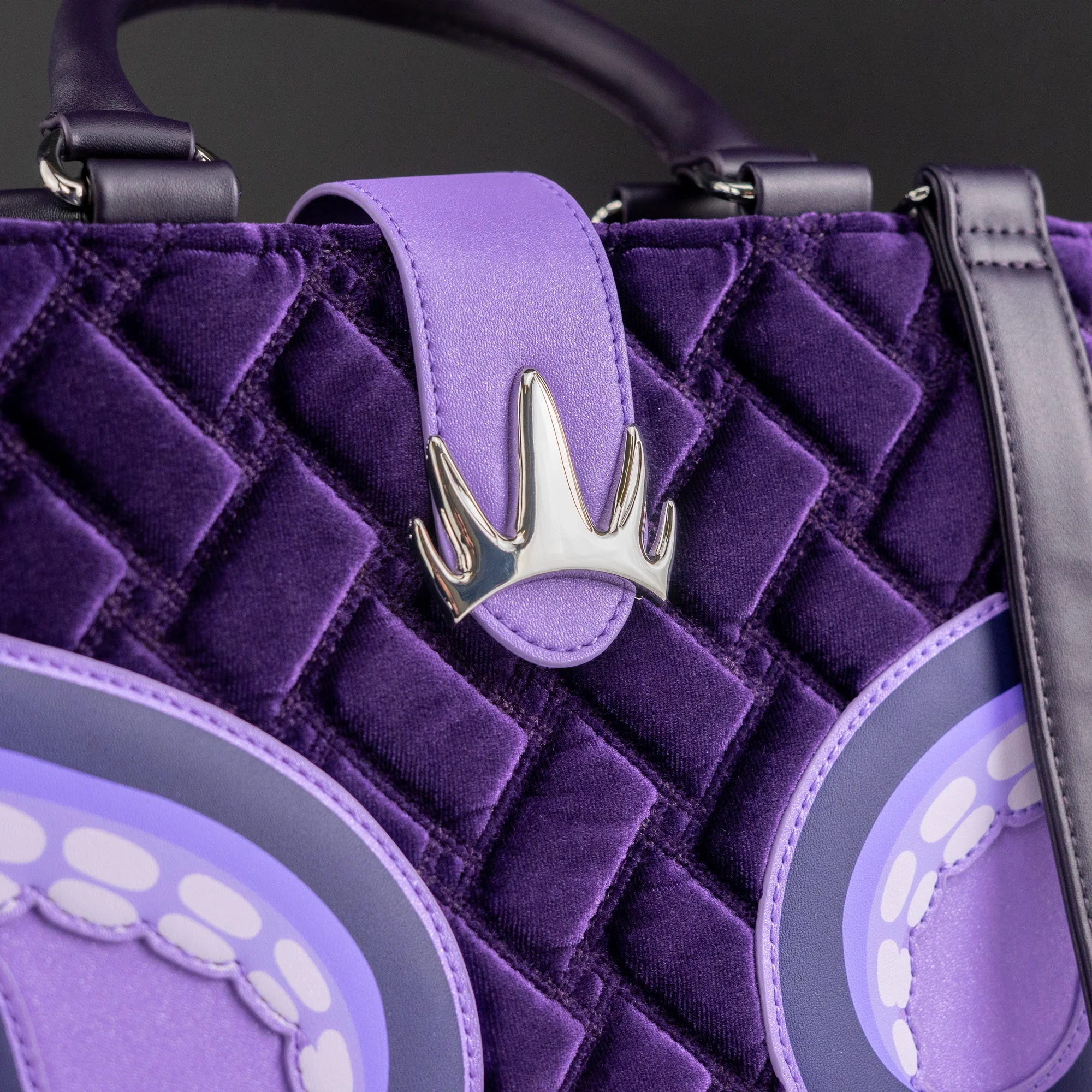 Loungefly x Disney The Little Mermaid Ursula Quilted Velvet Handbag - Image 2
