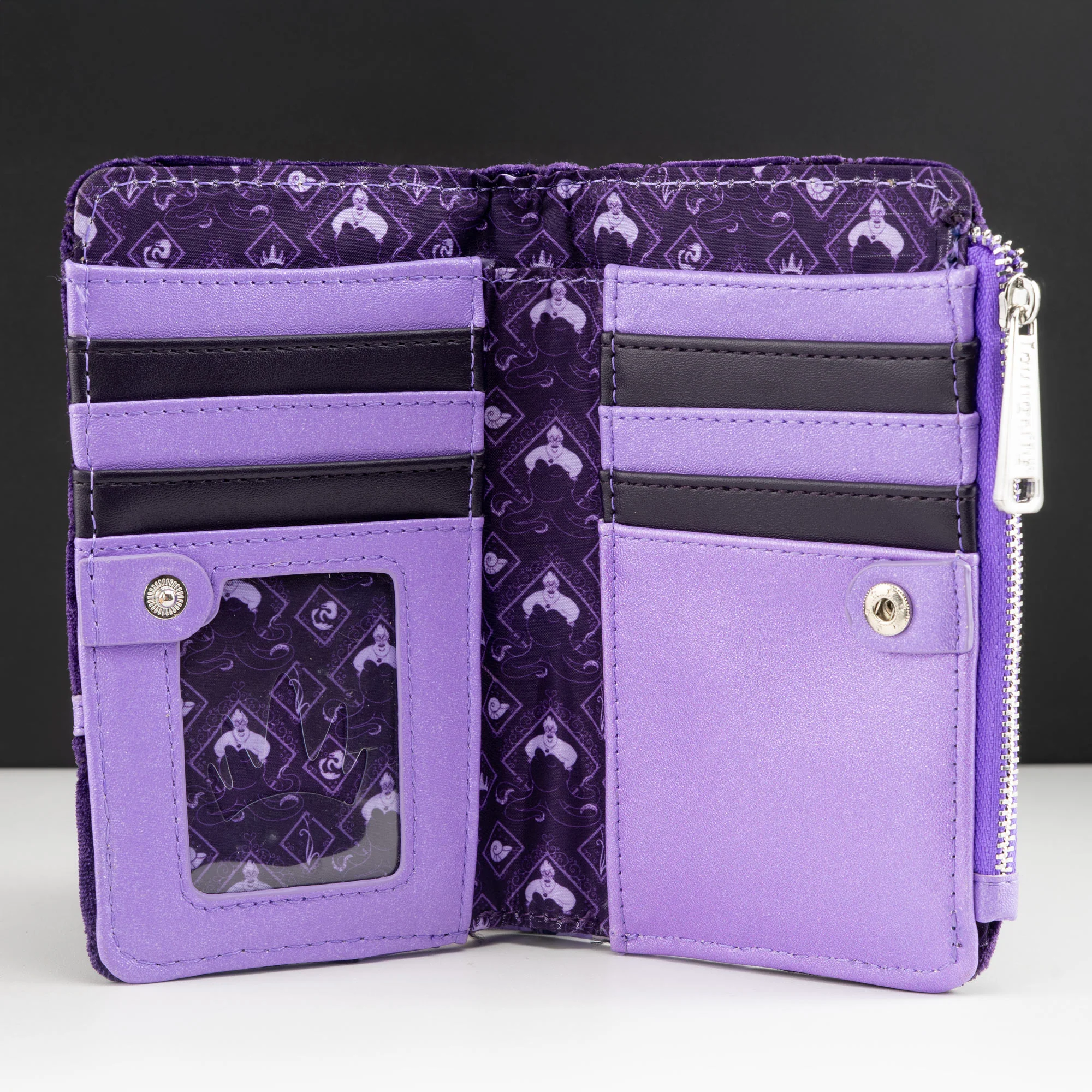 Loungefly x Disney The Little Mermaid Ursula Quilted Velvet Wallet - Image 3