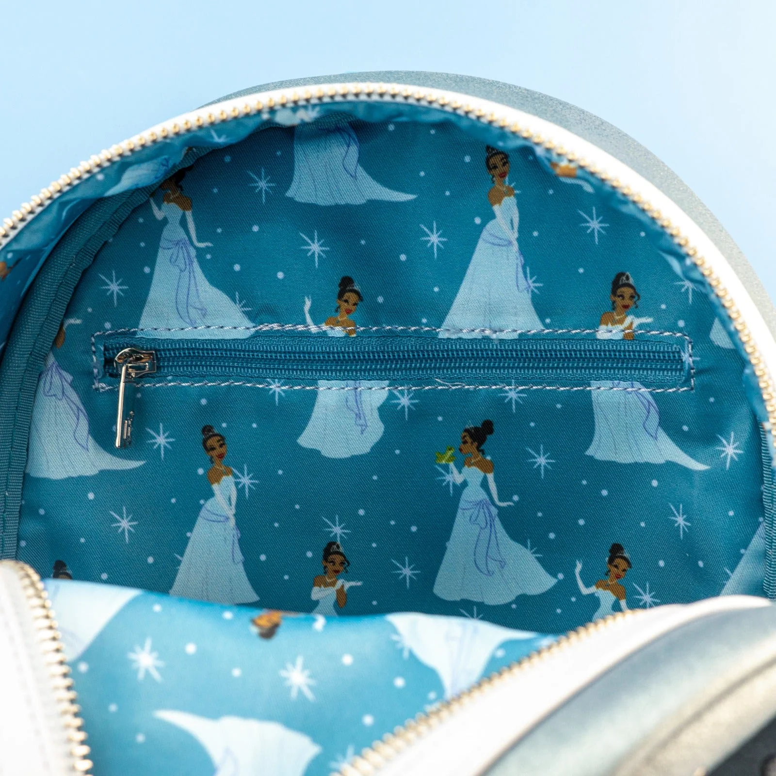 Loungefly x Disney The Princess and the Frog Tiana Blue Dress Cosplay Mini Backpack - Image 7