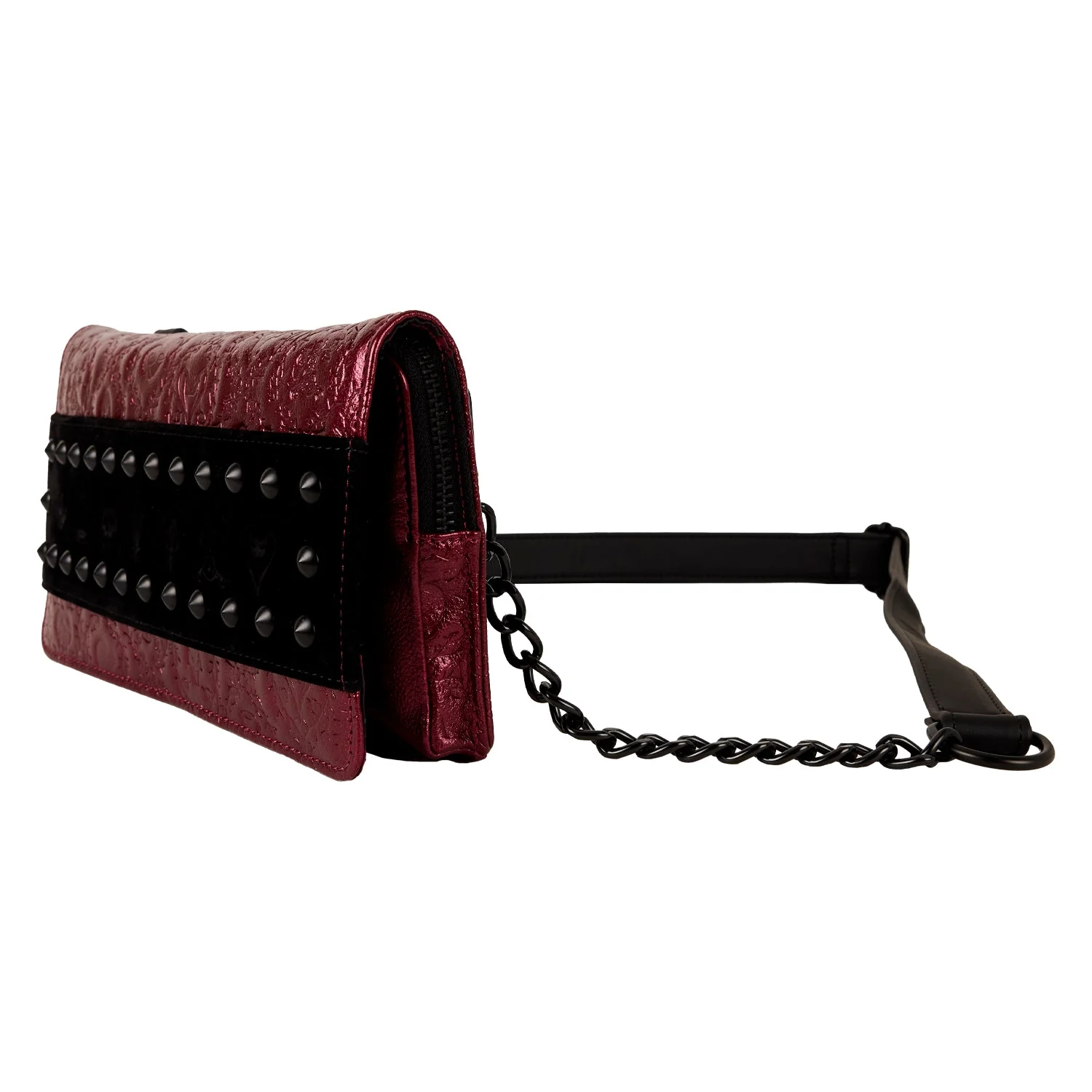 Loungefly x Disney Villains Studded Velvet Clutch Crossbody Bag - Image 4