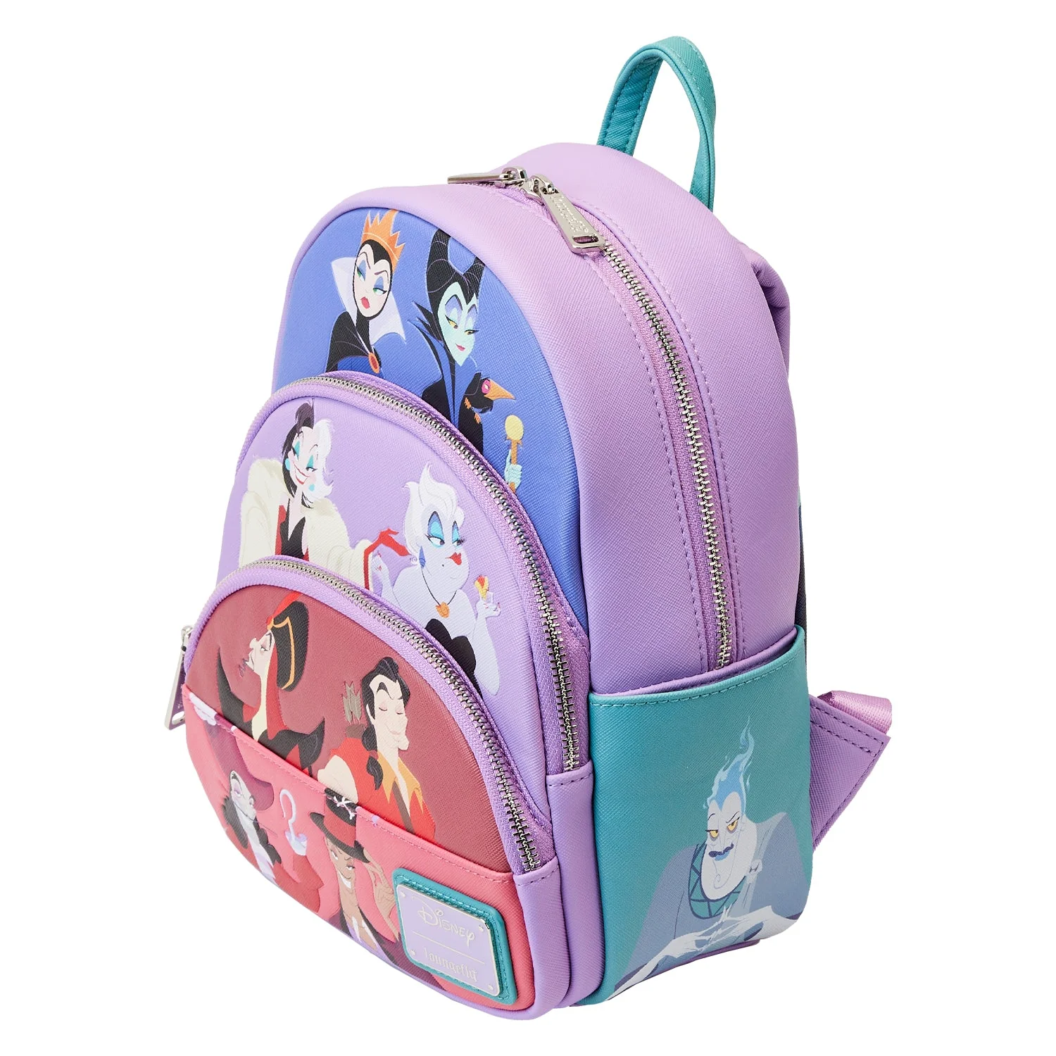 Loungefly x Disney Villains Colour Block Triple Pocket Mini Backpack - Image 3