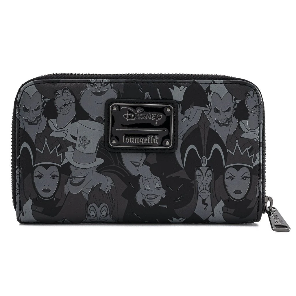 Loungefly X Disney Villains Debossed All Over Print Zip Around Purse - Image 3