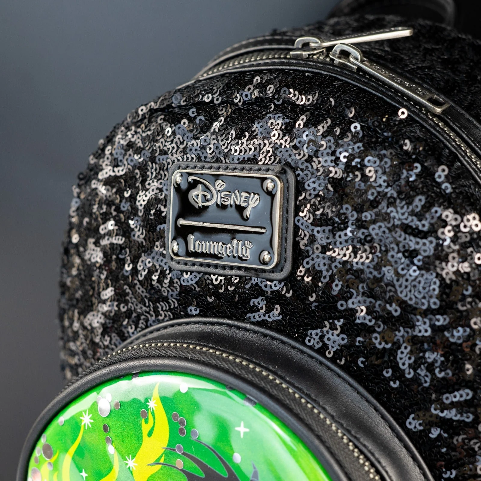 Loungefly x Disney Villains Maleficent Dragon Sequin Globe Mini Backpack - Image 4