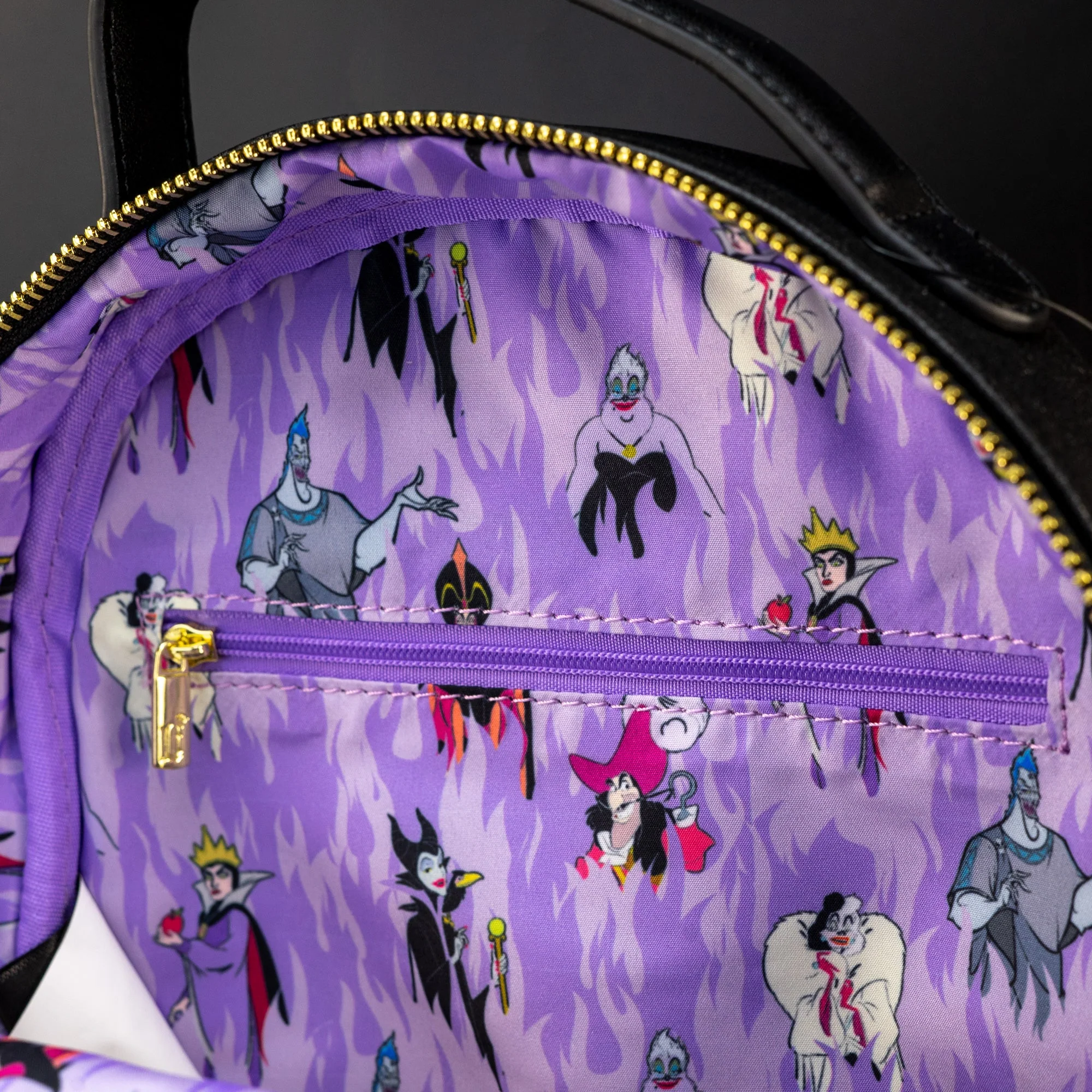 Loungefly x Disney Villains Purple Flame Mini Backpack - Image 6