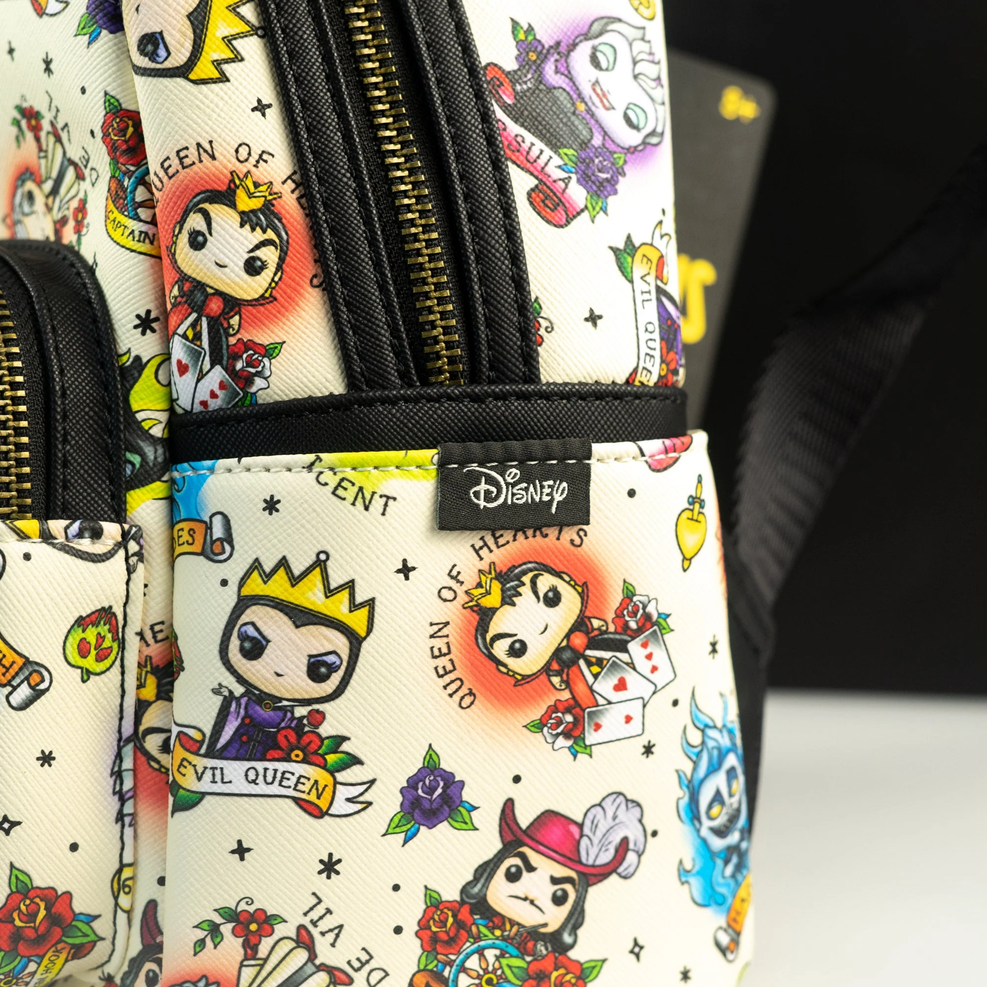 Loungefly x Disney Villains Pop Tattoo All Over Print Mini Backpack - Image 3