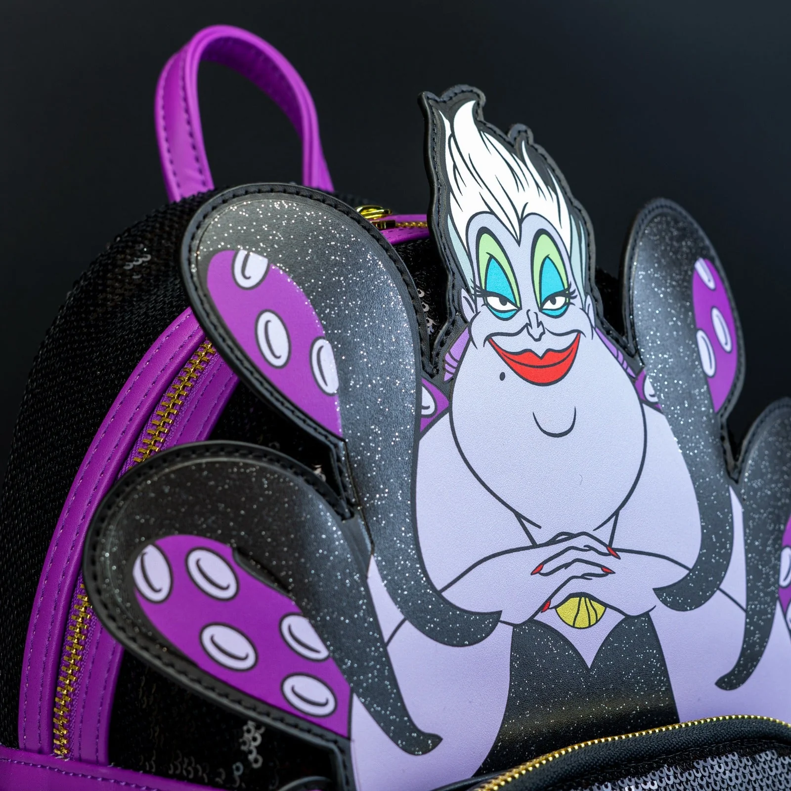 Loungefly x Disney Villains Ursula Sequin Cosplay Mini Backpack - Image 2