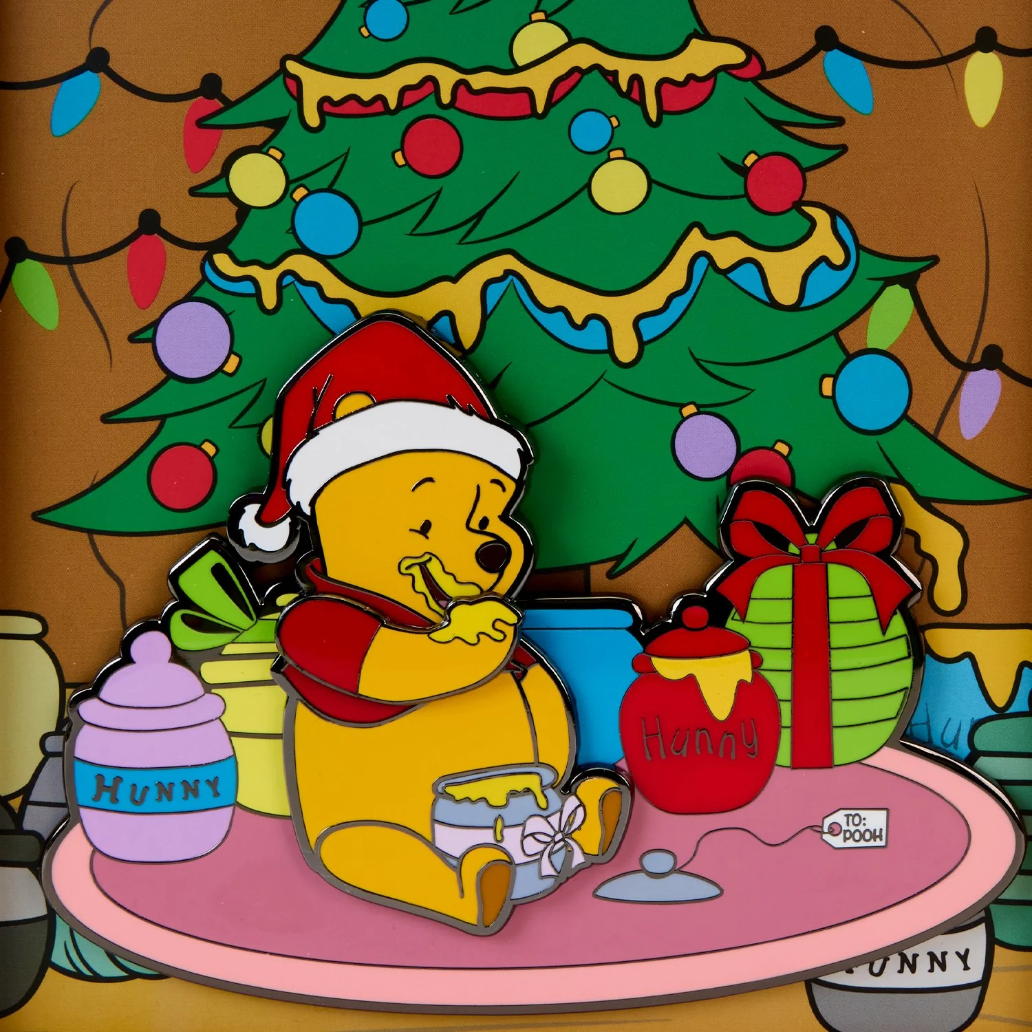 Loungefly x Disney Winnie the Pooh Honey Present Moving 3" Collectors Pin - Image 4
